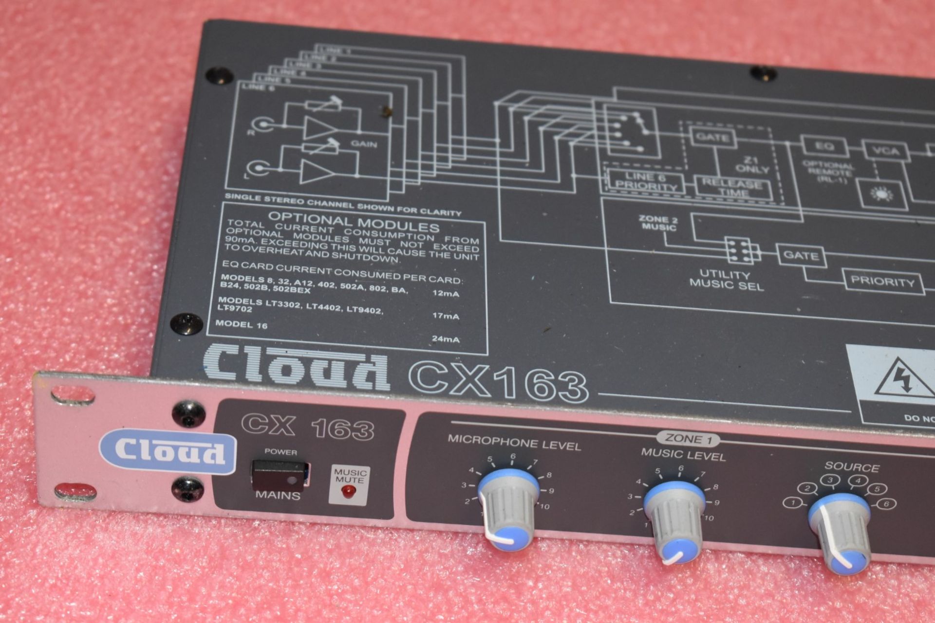 1 x Cloud CX163 Two Zone Audio Mixer - Rackmount UNIT - CL409 - Ref LD462 - Location: Altrincham - Image 5 of 5