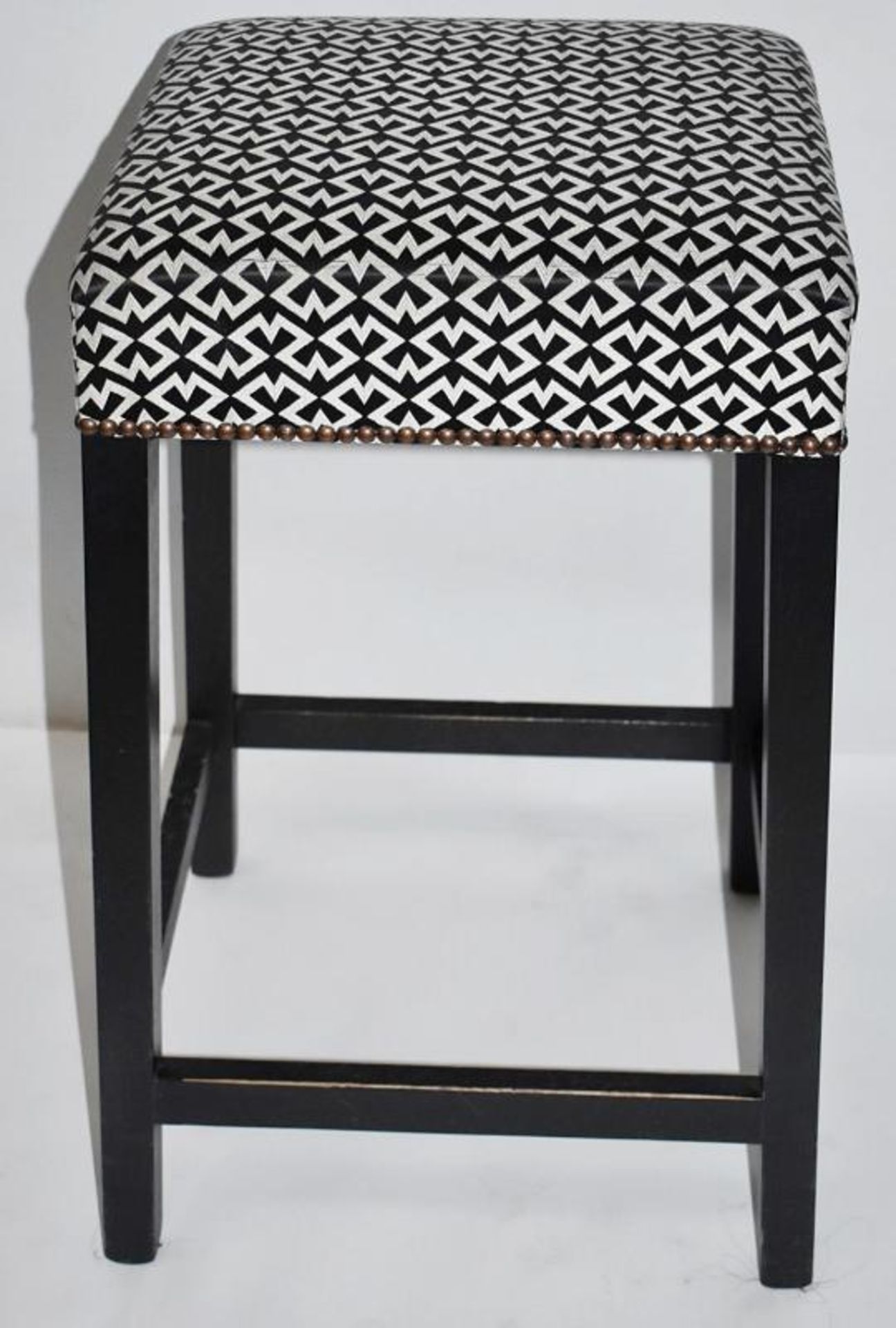 1 x Contemporary Bar Stool Upholstered In A Chic Designer Fabric - Recently Removed From A Famous De - Image 2 of 6