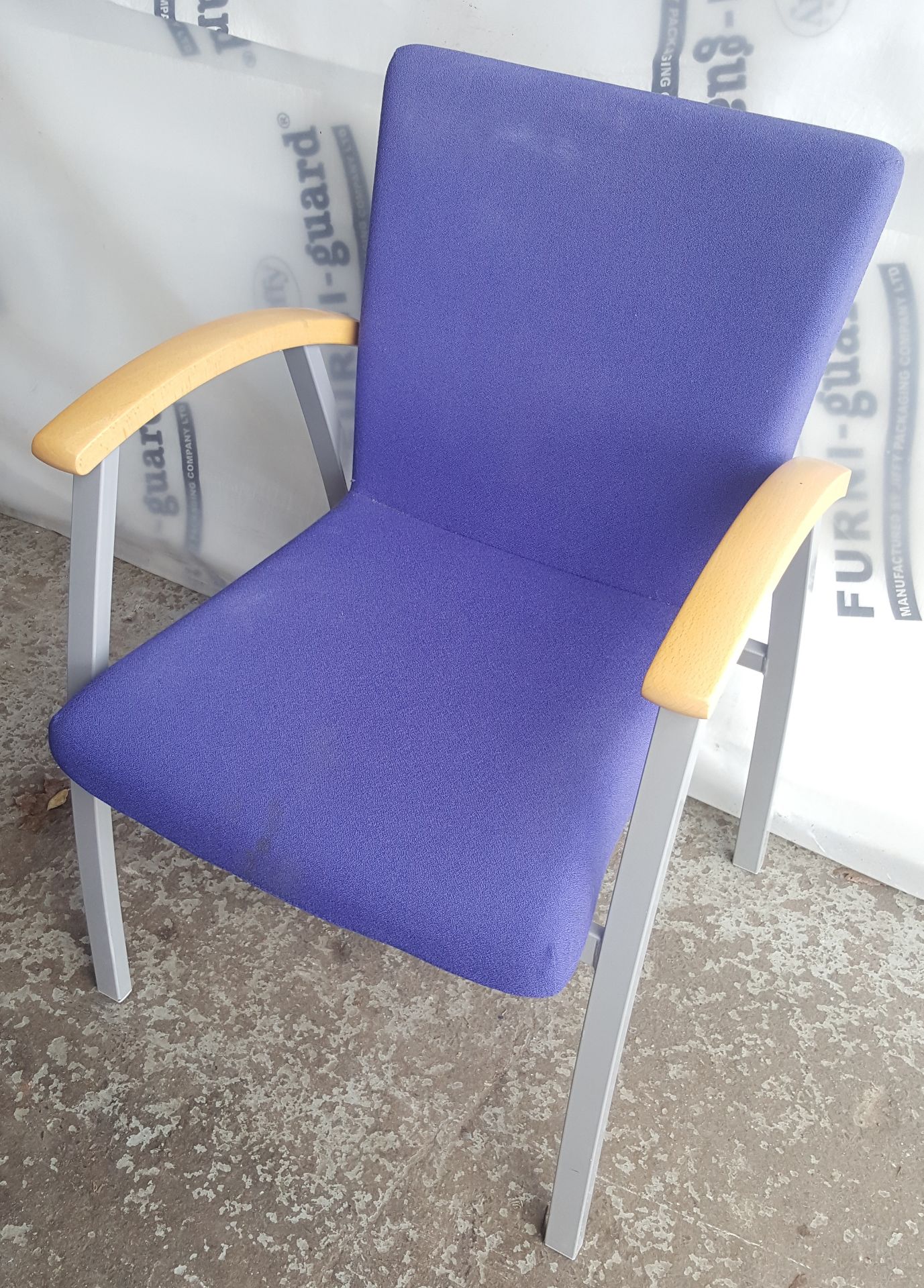 6 x Royal Blue Fabric Stackable Office Chairs - REF: TofT - CL011 - Location: Altrincham WA14 - Image 2 of 6