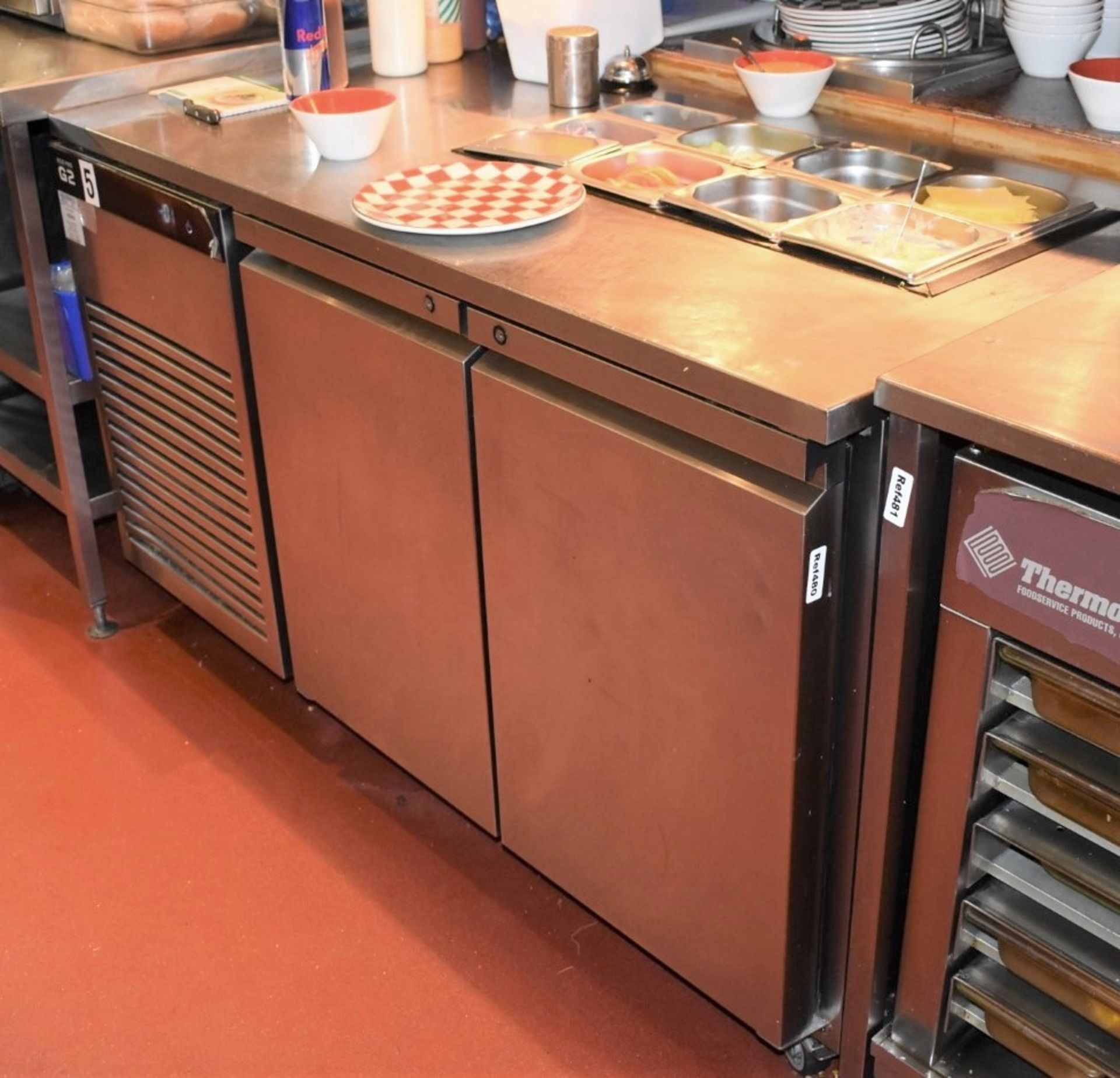 1 x Foster G2 Refrigerated 2-Door Prep Bench With Salad / Pizza Topper - Model EP1/2H - Dimensions