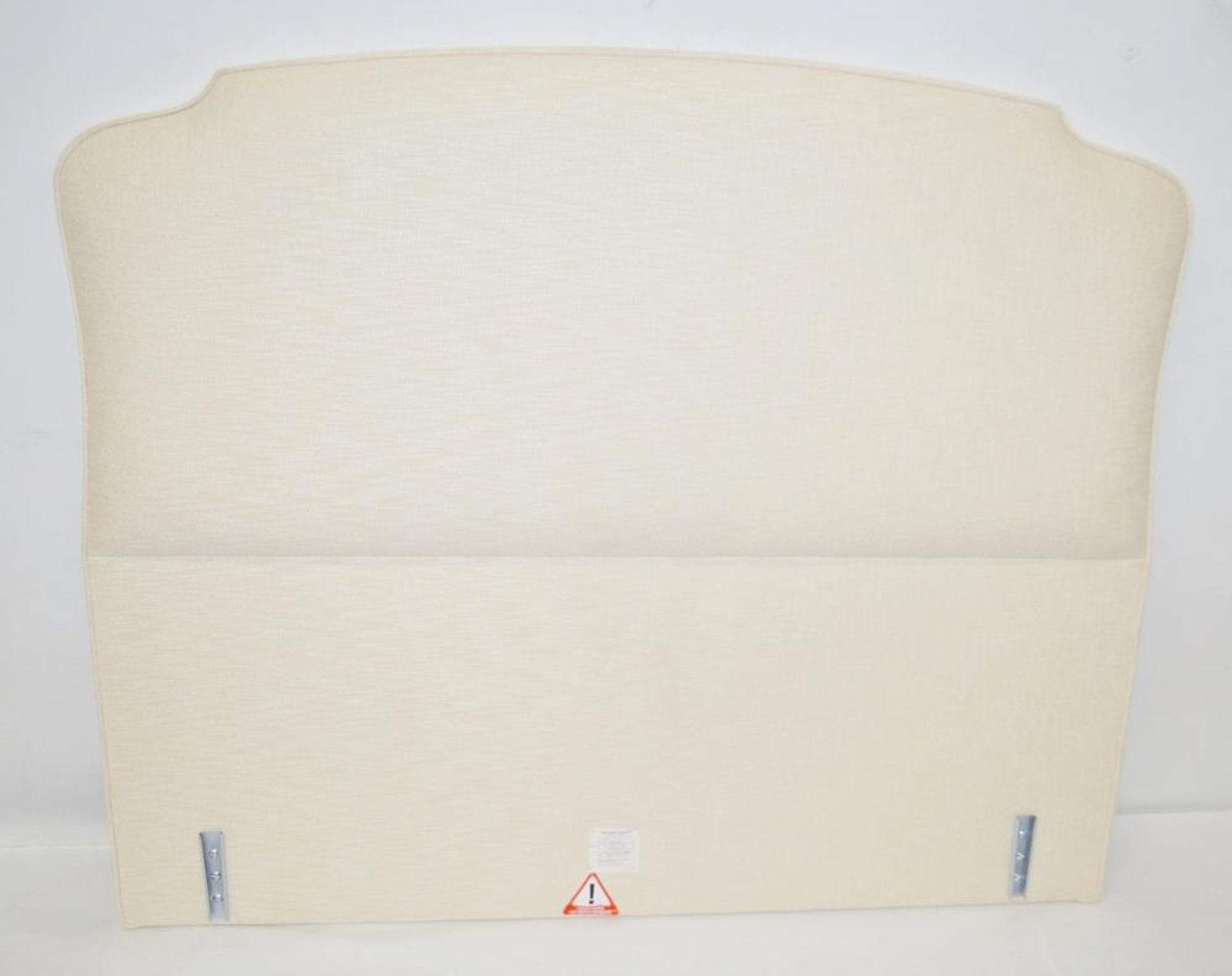 1 x VISPRING 'Eccleston' Luxury King Size Upholsted Headboard In A Premium Light Cream Fabric - Hand - Image 2 of 5
