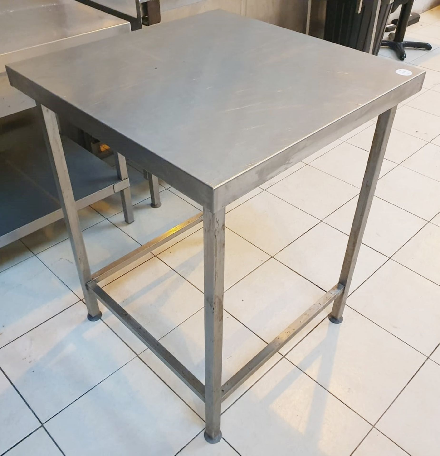 1 x Stainless Steel Square Prep Table - Dimensions: 70cm x 70 x h90cm **£5 Start - No Reserve** - Image 2 of 2