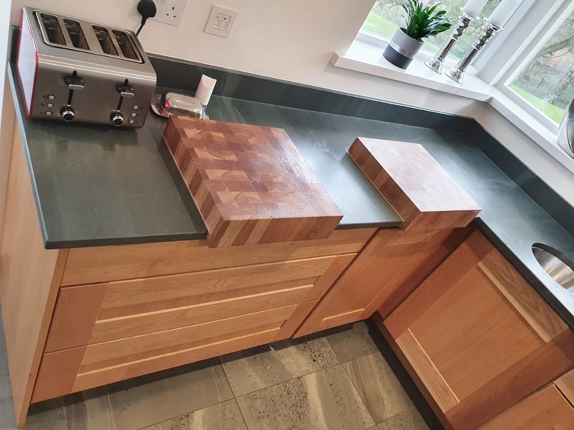 1 x Solid Oak Fitted Kitchen With Intergrated Miele Appliancess - CL487 - Location: Wigan *NO VAT* - Image 23 of 82