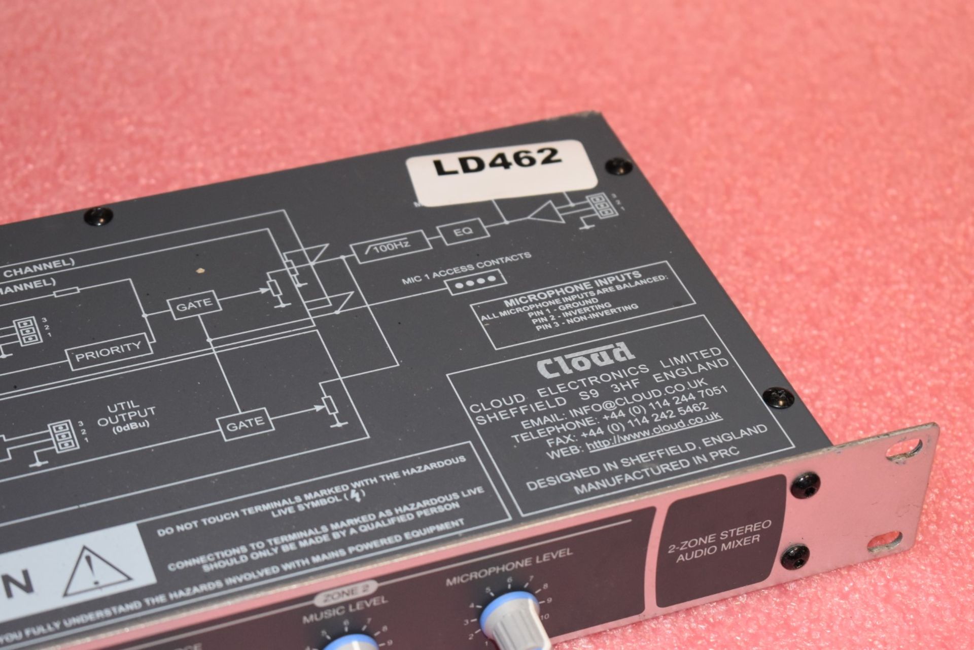 1 x Cloud CX163 Two Zone Audio Mixer - Rackmount UNIT - CL409 - Ref LD462 - Location: Altrincham - Image 2 of 5