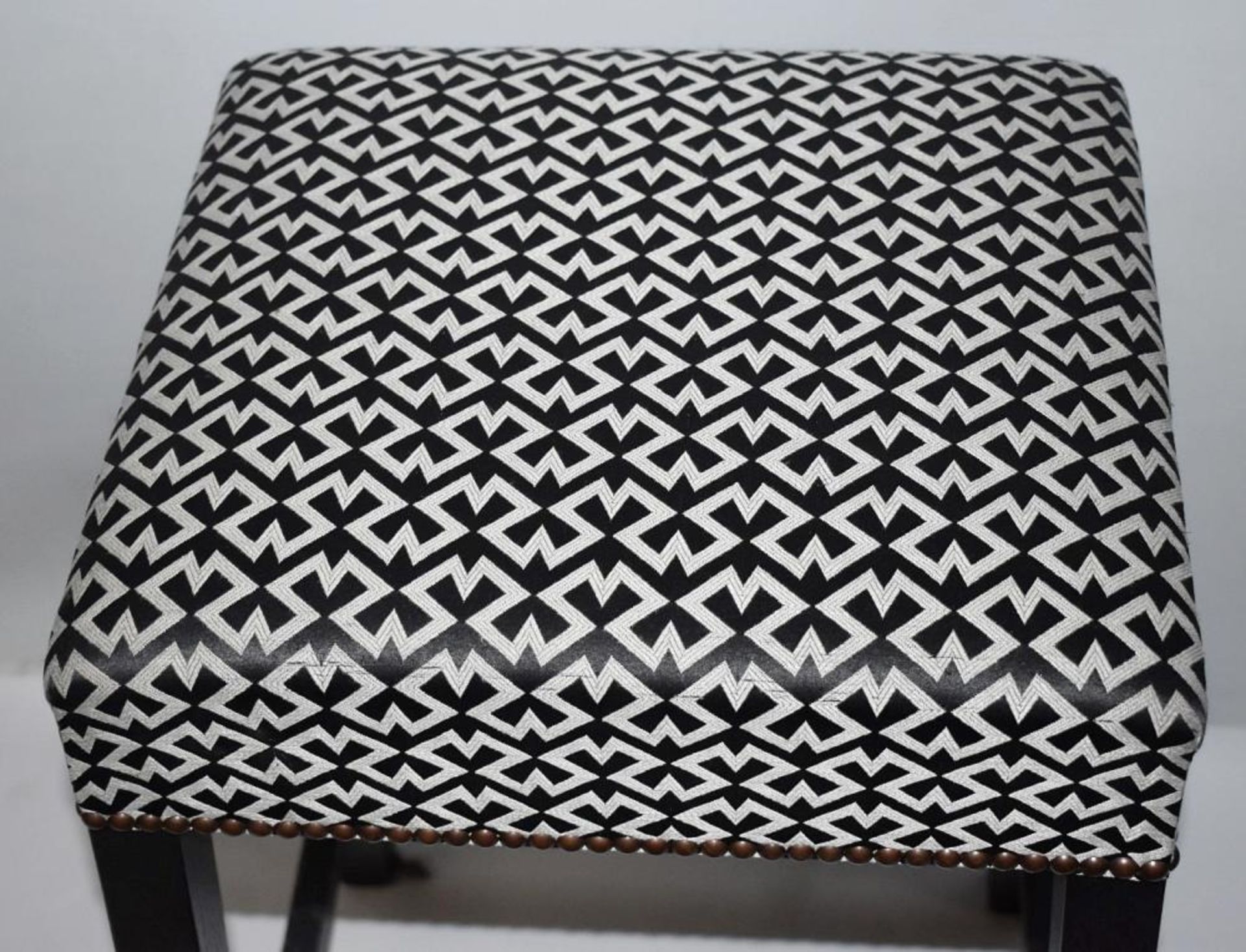 1 x Contemporary Bar Stool Upholstered In A Chic Designer Fabric - Recently Removed From A Famous De