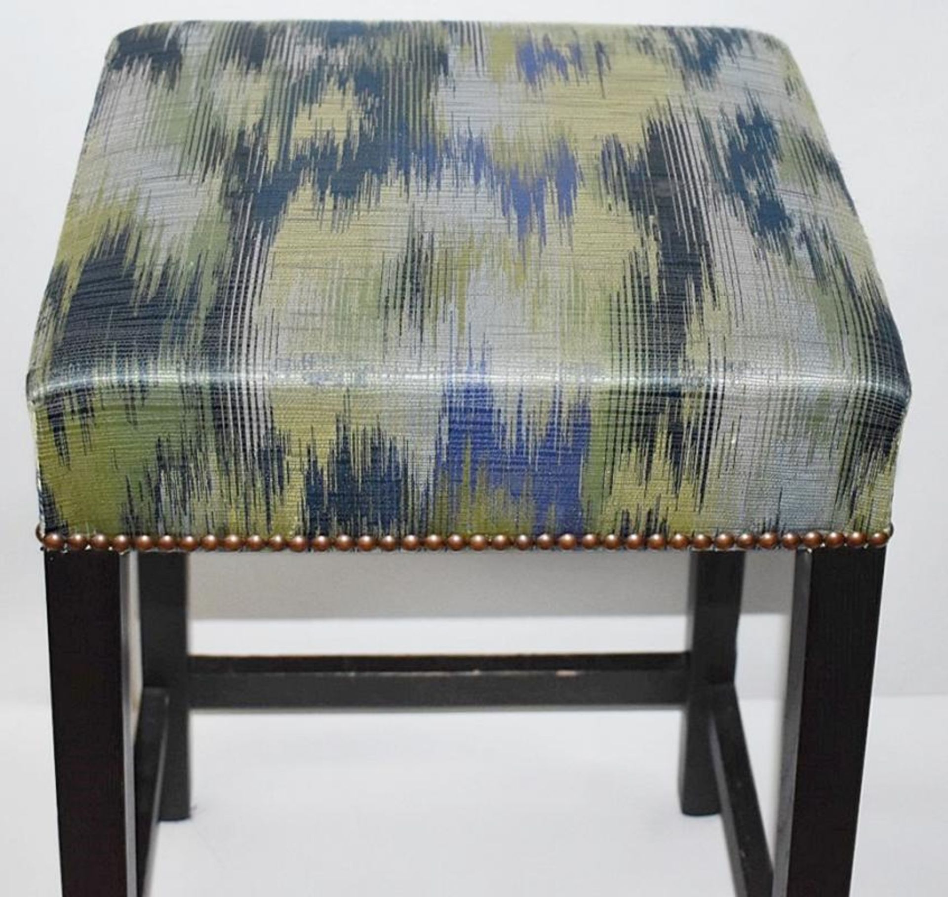 1 x Contemporary Bar Stool Upholstered In A Chic Designer Fabric - Recently Removed From A Famous De