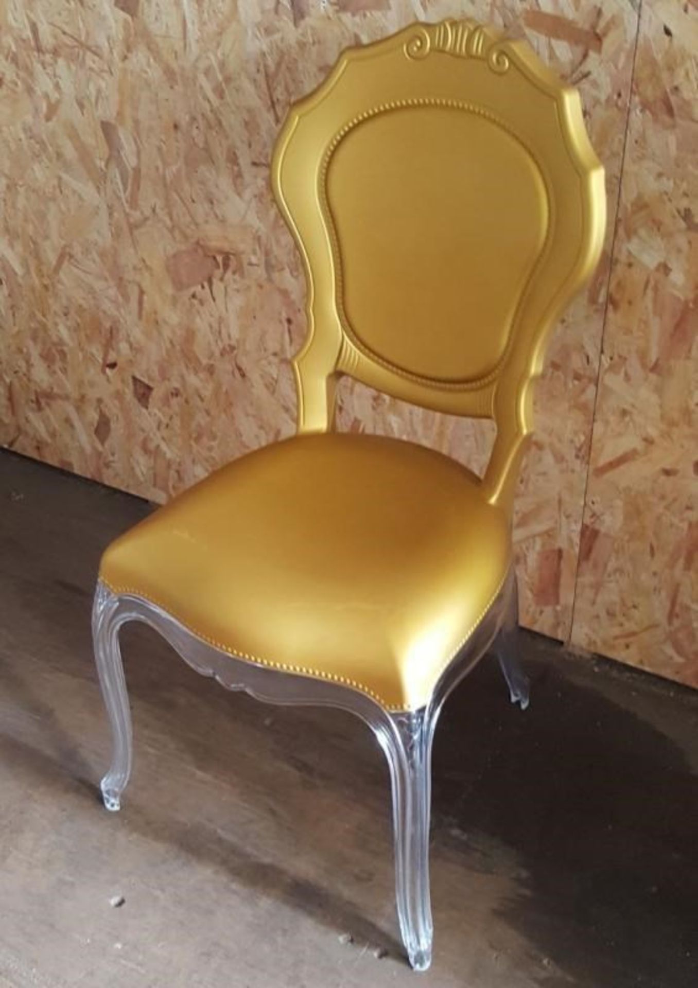 5 X ACRYLIC BAROQUE-STYLE 'BELLE EPOQUE' CHAIRS FEATURING A CLEAR