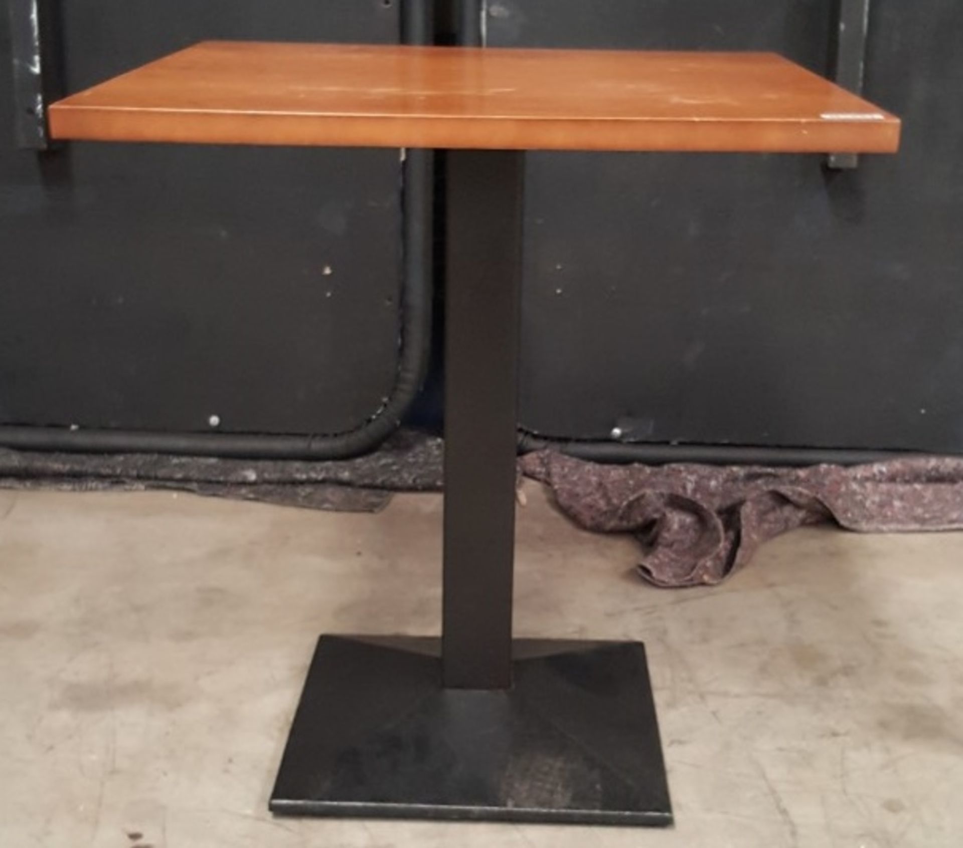 4 x Square Wood-Topped Bistro Tables With Metal Bases - MA551 - CL350 - Location: Altrincham WA14 - Image 2 of 4