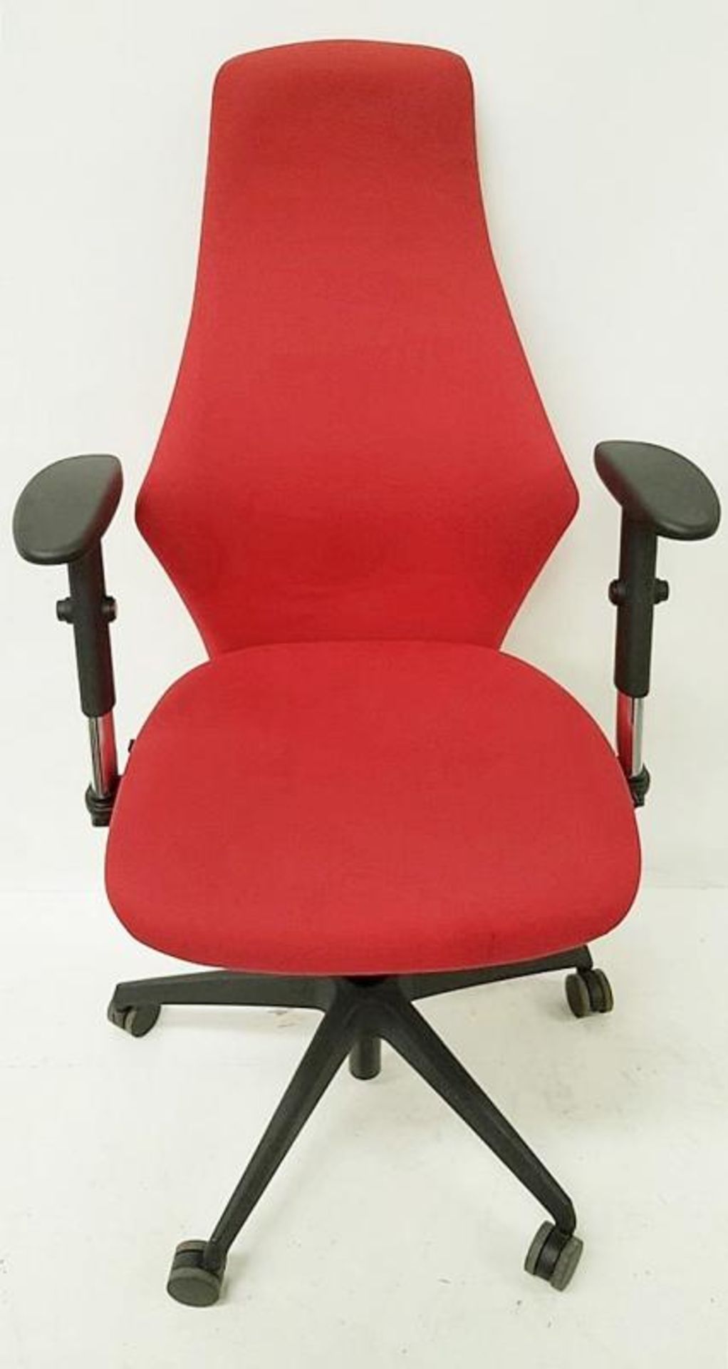 A Pair Of LIMA Branded Premium Adjustable Office Chairs Featuring Fixed Lumbar Support And Arm Rests