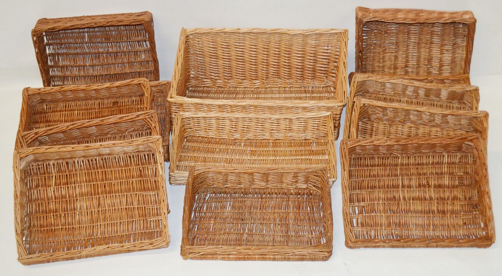 13 x Assorted Rustic Sloping Wicker Display Trays - Ex-Display, Removed From A Leading Patisserie In - Image 2 of 4