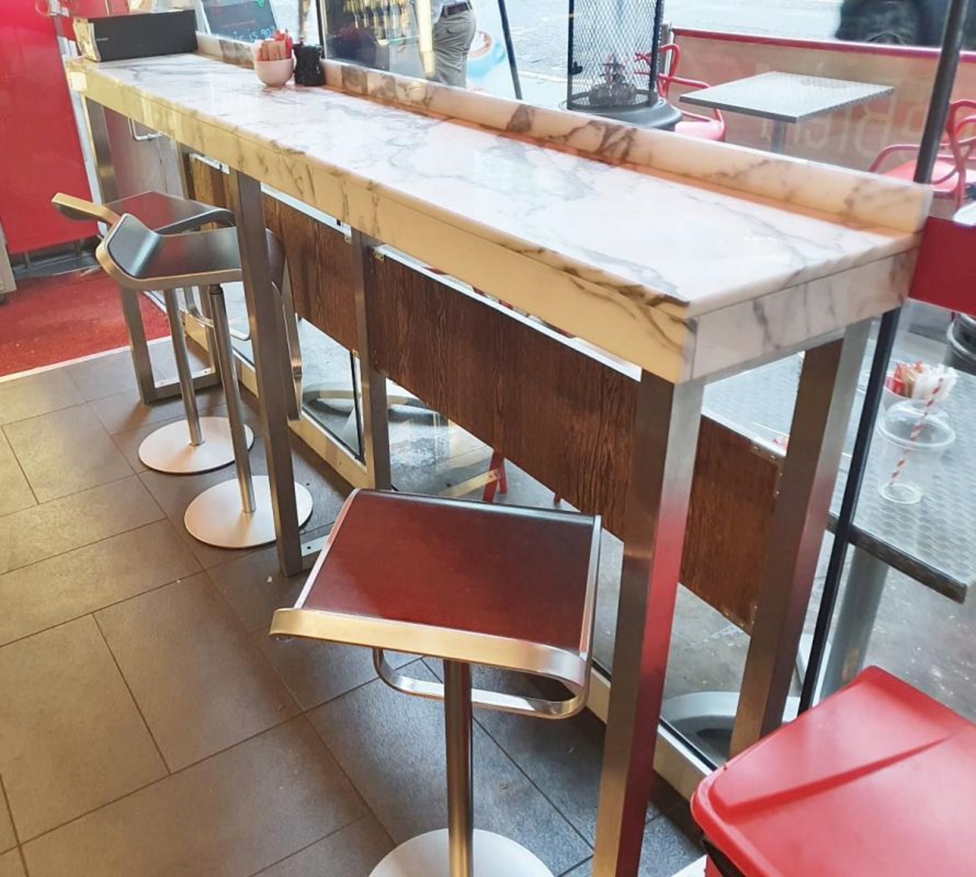 1 x White Marble/Granite Breakfast / Coffee Bar - Two Piece - From A Milan-style City Centre Cafe
