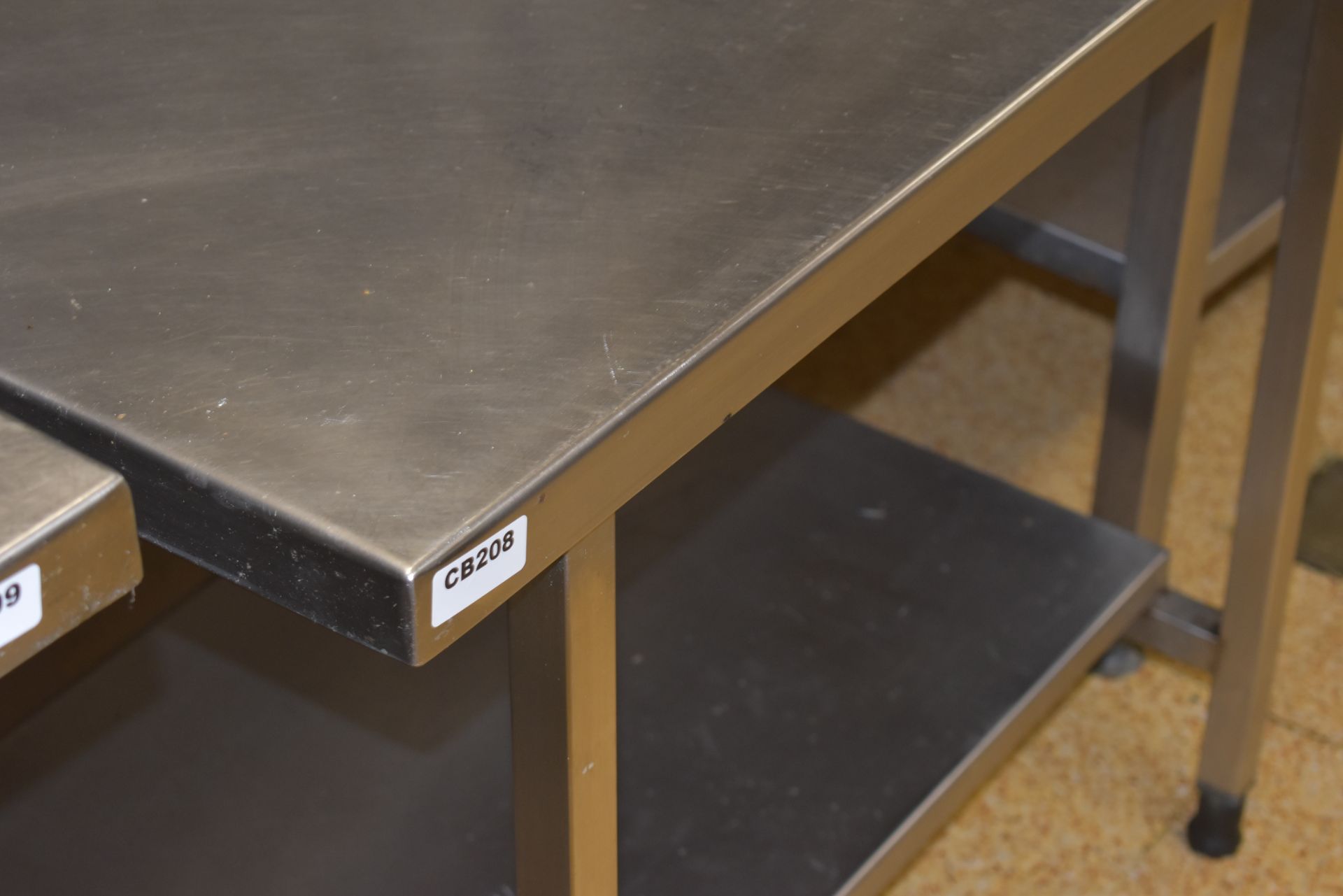 1 x Stainless Steel Prep Table With Overhead Utensil Hanging Rails and Undershelf - H76 / 175 x - Image 5 of 5