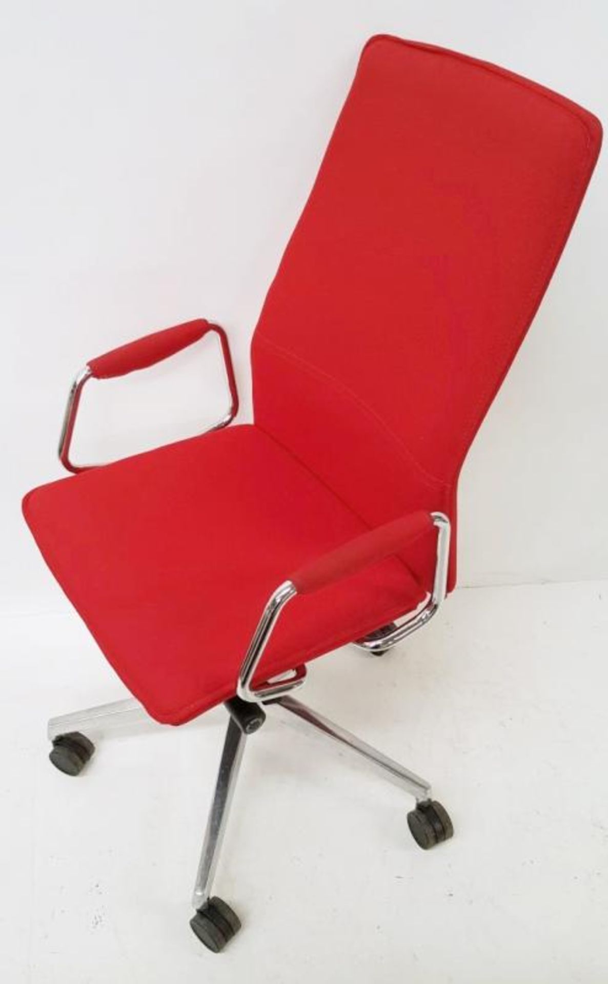 1 x 'Sven Christiansen' Premium Designer High-back Office Chair In Red (HBB1HA) - Used, In Very Good - Image 6 of 7