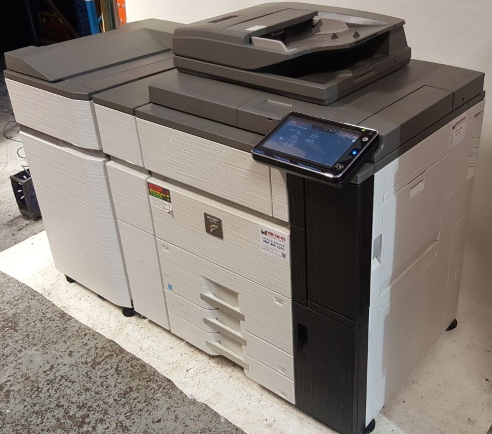 1 x Sharp MX6240N Office Photocopier Printer With Saddle Stitch Finisher & Curl Correction Unit - - Image 7 of 9
