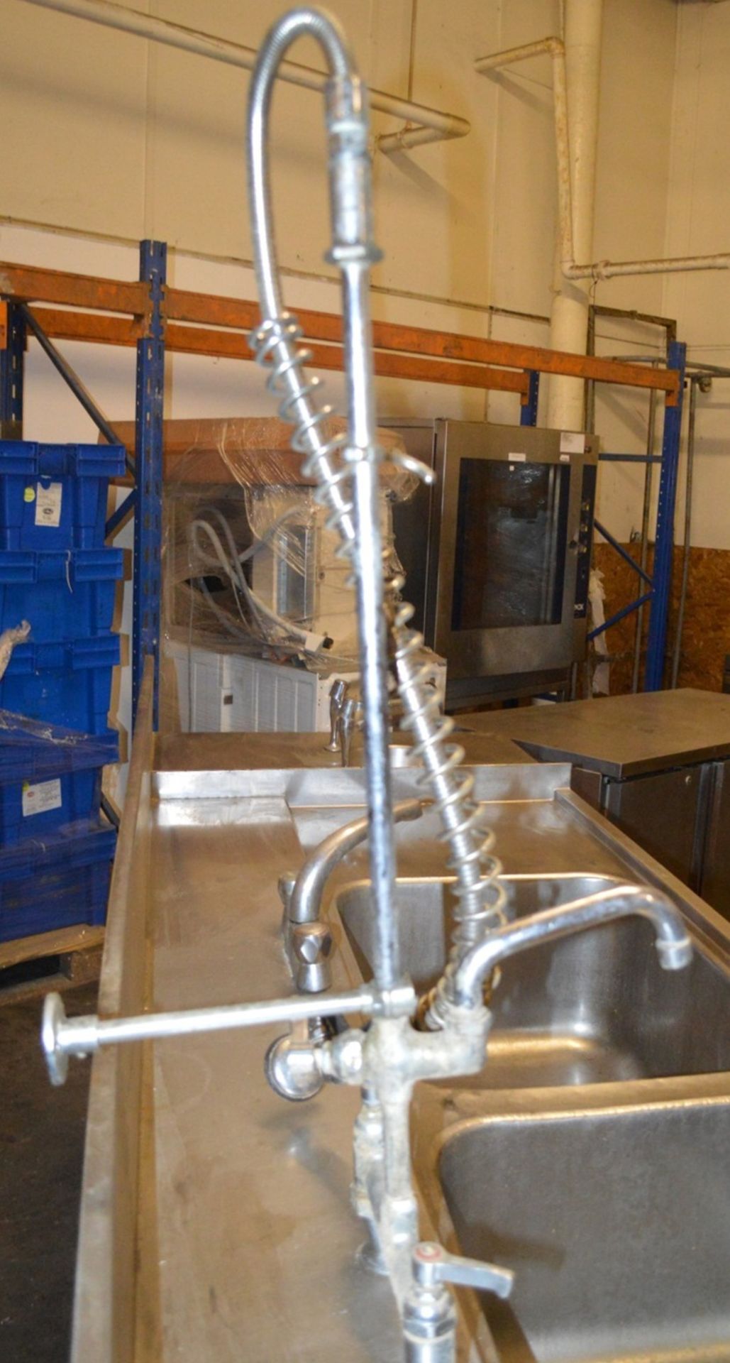 1 x Commercial Stainless Steel Double Bowl Wash Station Catering Sink With Spray Arm And Hand Basin - Image 8 of 10