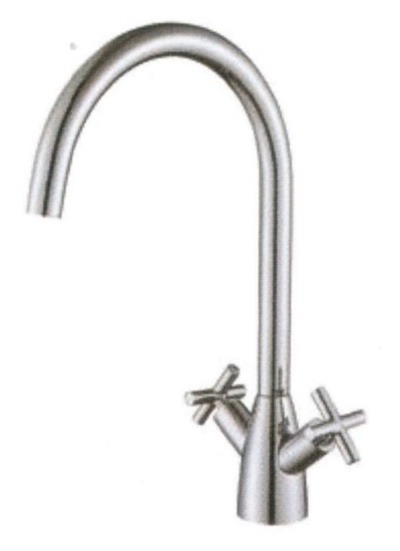 1 x High Quality Kitchen Sink Mixer Tap - Brass Construction Finished In Chrome - Brand New & Boxed