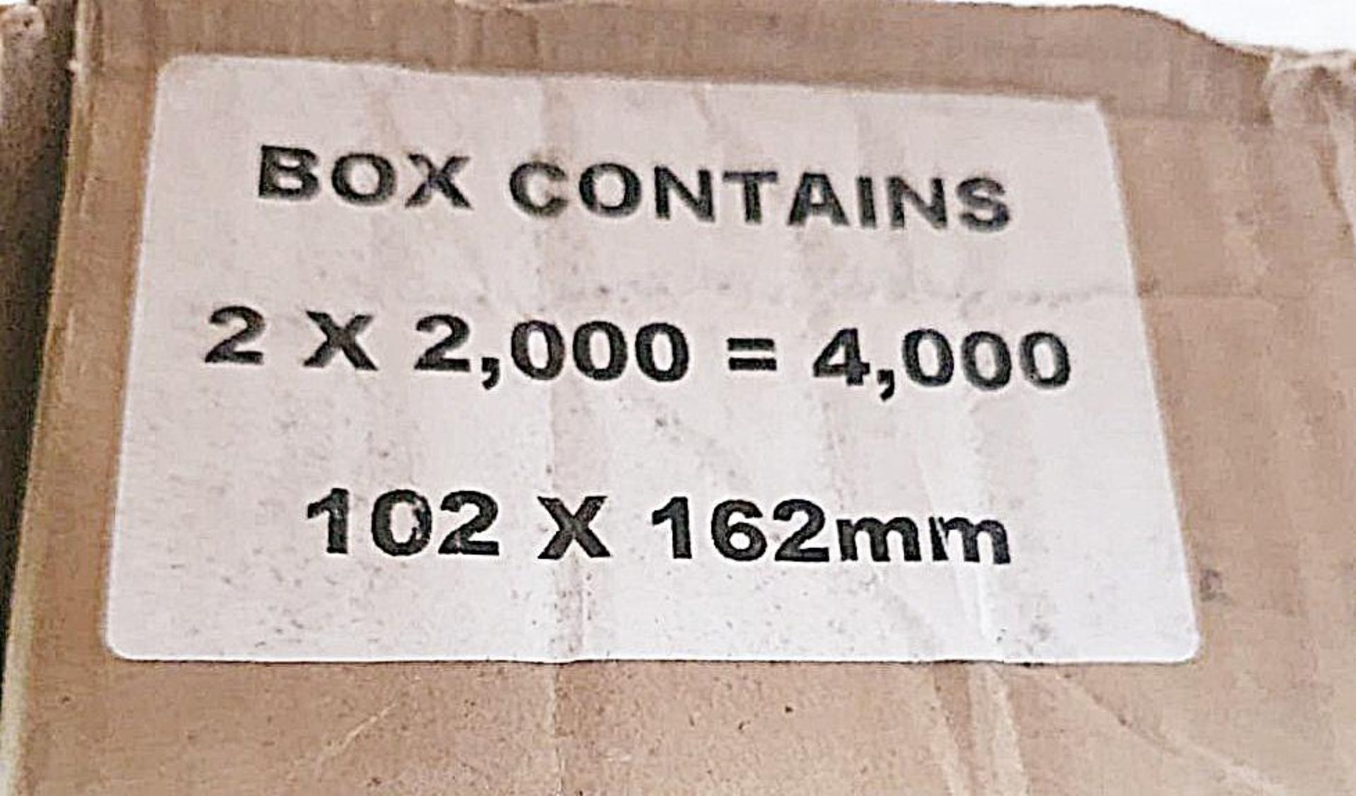 1 x Box Of Approx 4000 x Labels (102 x162mm) - Unused Boxed Stock - Low Start, No Reserve - Ref: WH1 - Image 2 of 2