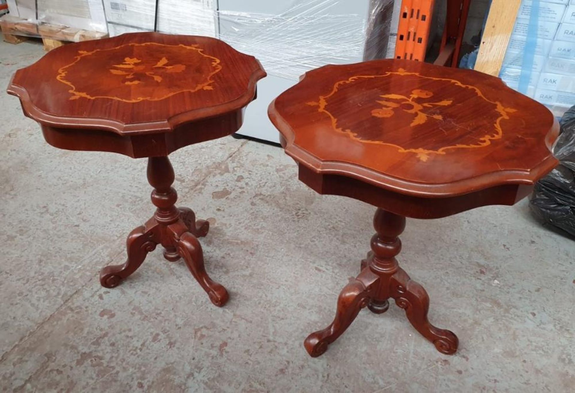 A Pair Of Period-Style Side / Lamp Tables With Ornate Legs - Unused Boxed Stock - £1 Start, No Reser - Image 2 of 8