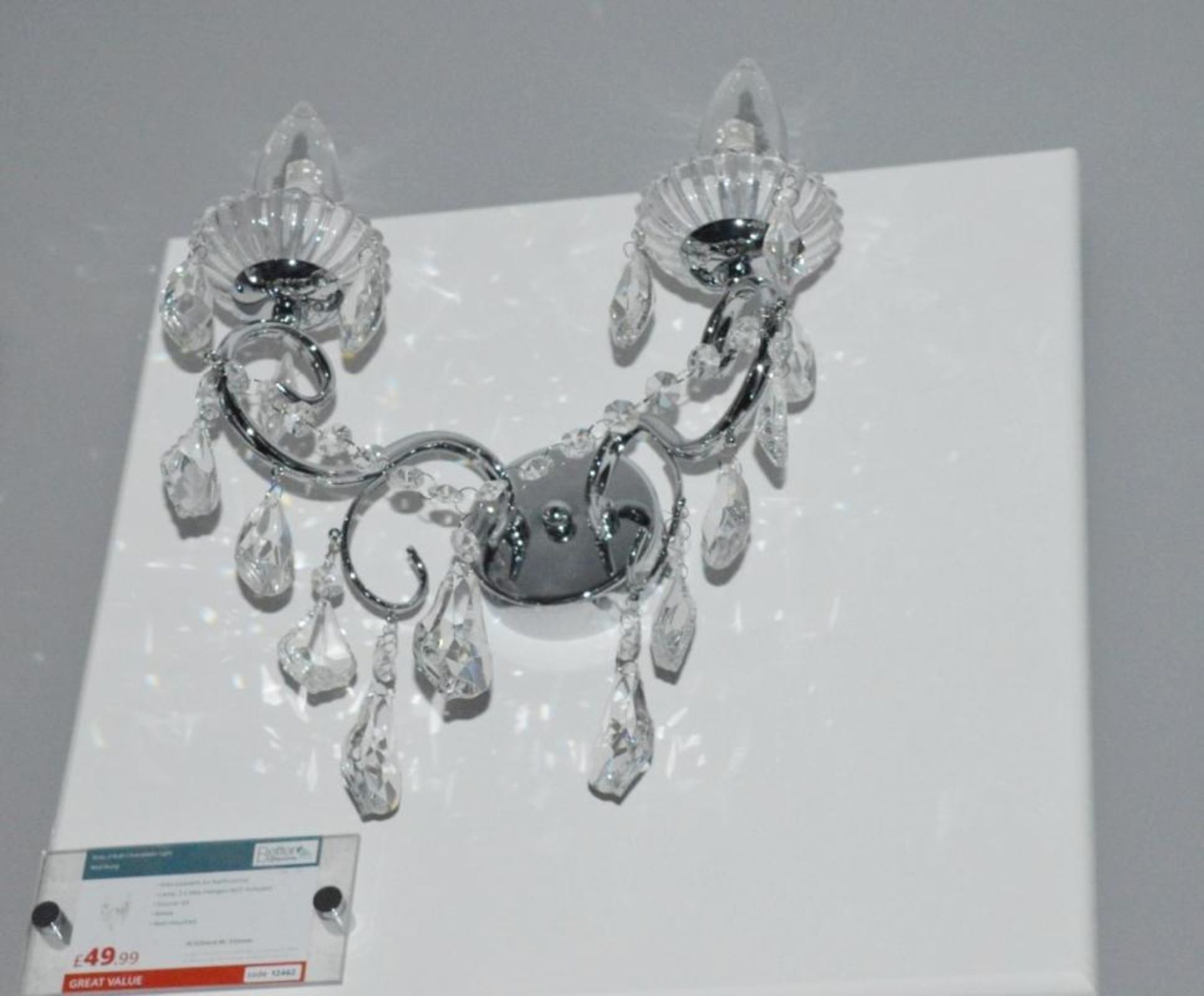 Layla Crystal Chiesal Wall Chandelier - Ex Display Stock - CL298 - Ref: J1159 - Location: Altrincham - Image 3 of 8