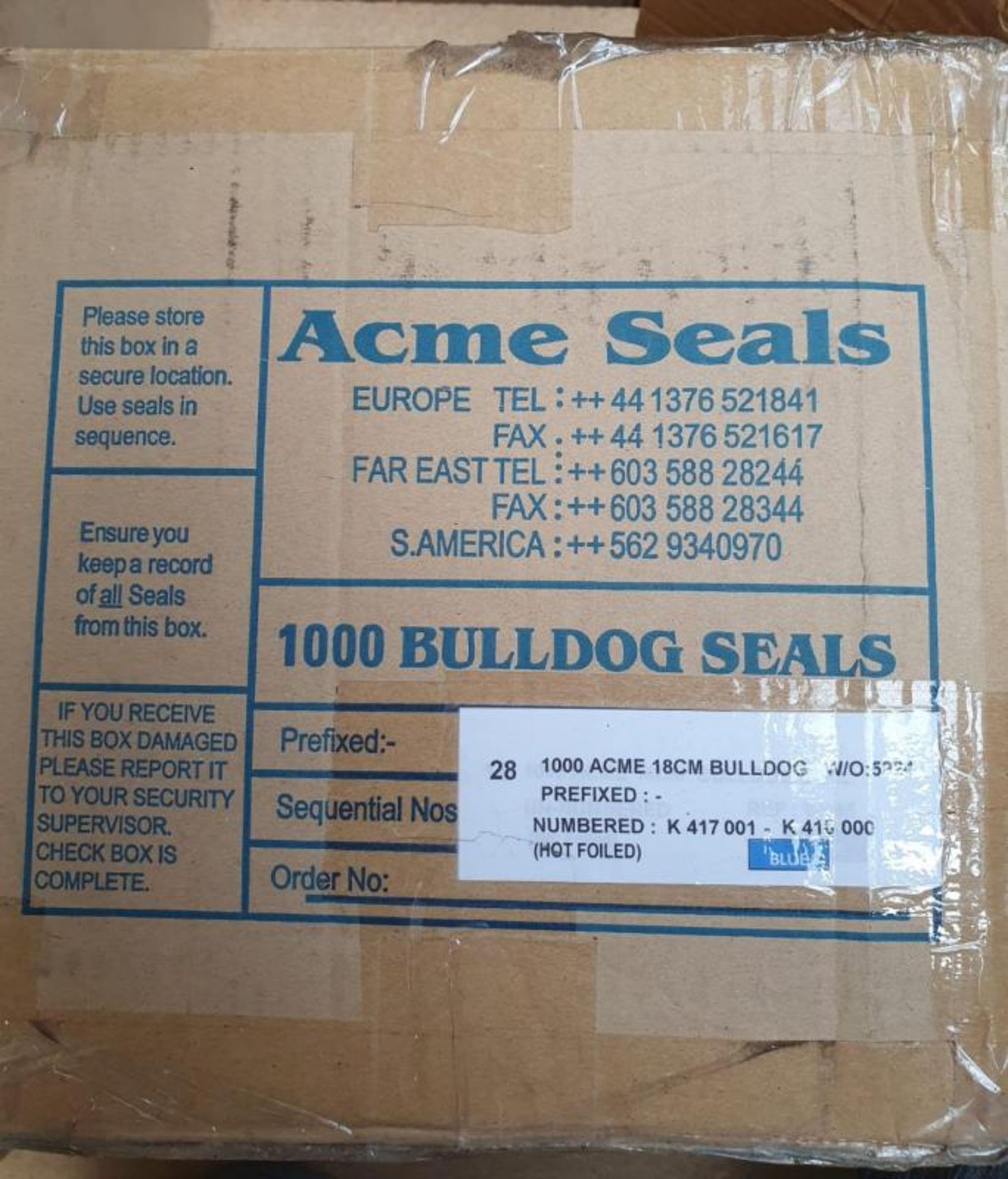 1 x Box Of 18cm Bulldog Tamper Evident Security Seals - Approx. 1000 pcs - Unused Boxed Stock - Low - Image 2 of 2