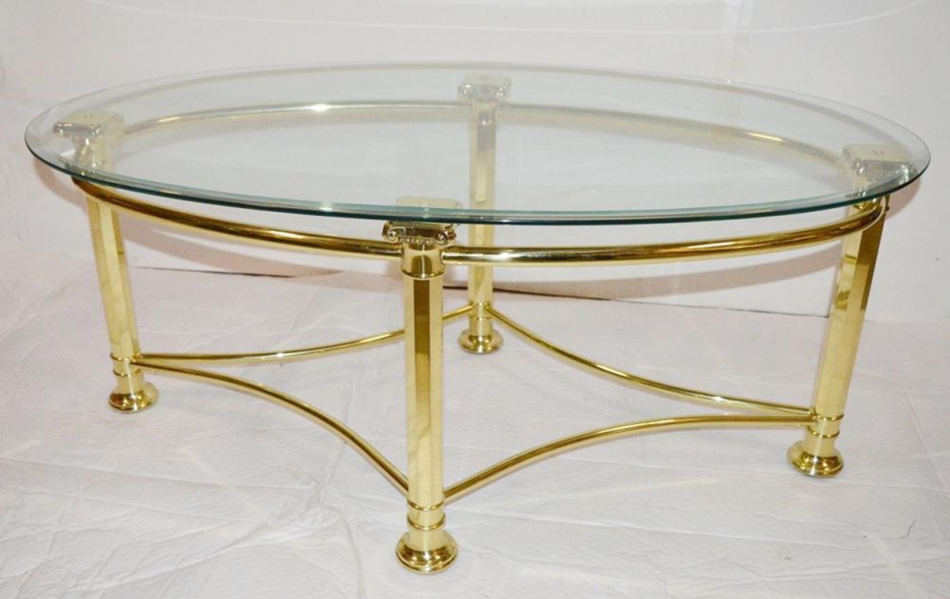 1 x Chelsom “Roman” Polished Brass Oblong Coffee Table - Ex-Display **£1 Start, No Reserve** - Image 2 of 2