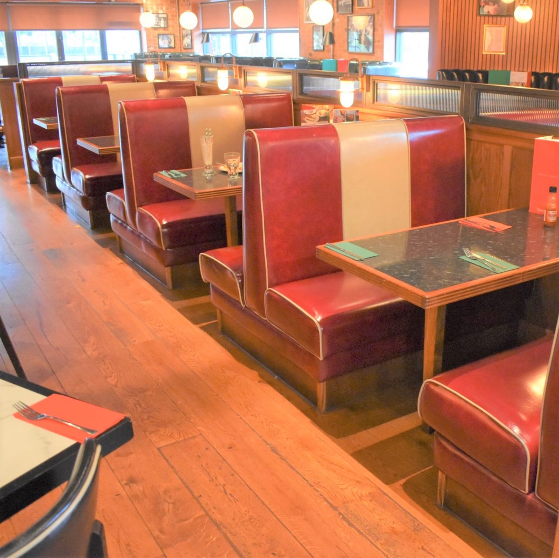 Collection of Retro 1950's Style American Diner Seating - Includes 5 x Double Back to Back