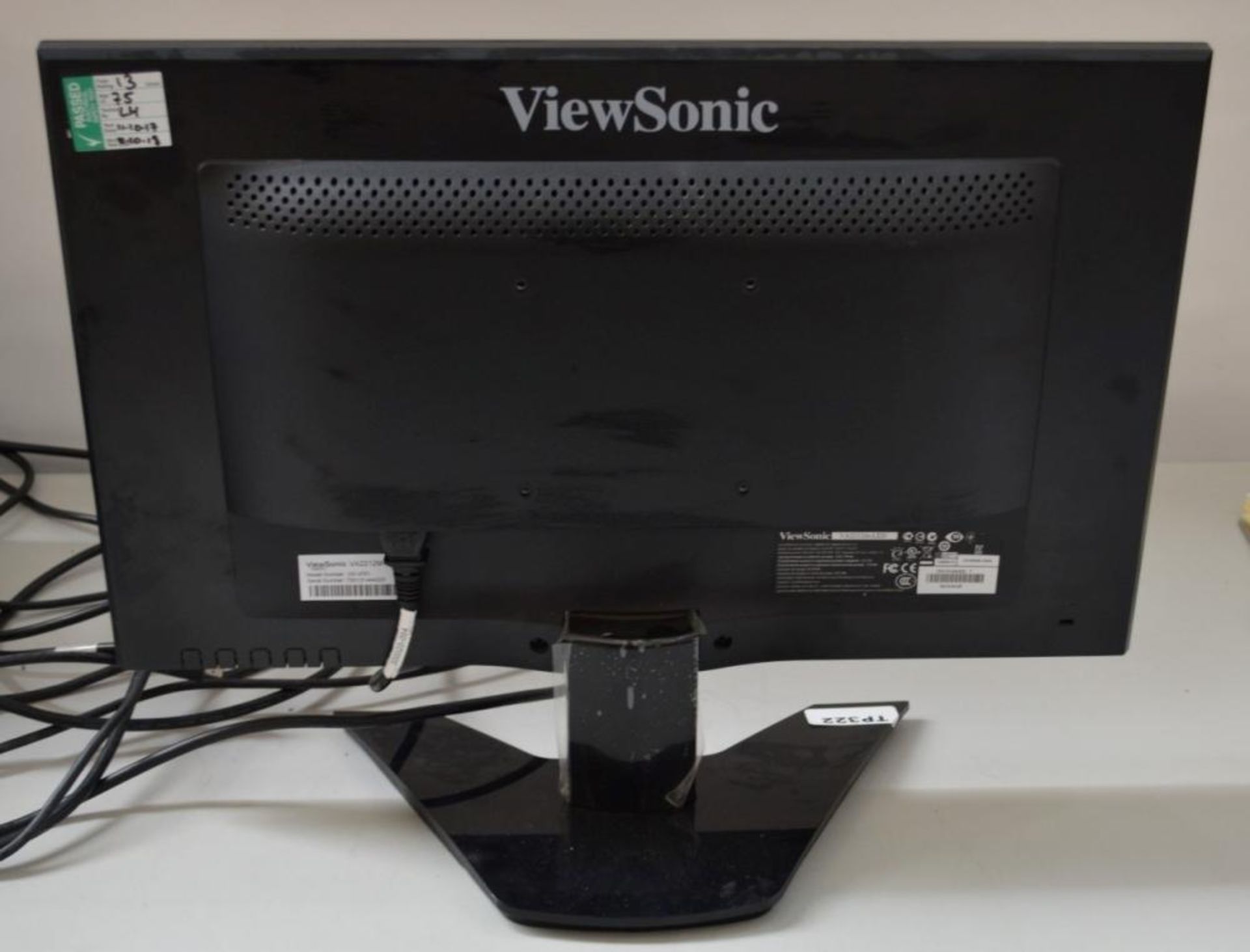 1 x ViewSonic VA2212M-LED 22-Inch LED PC Monitor - Ref TP322 - CL394 - Location: Altrincham WA14 - H - Bild 2 aus 3
