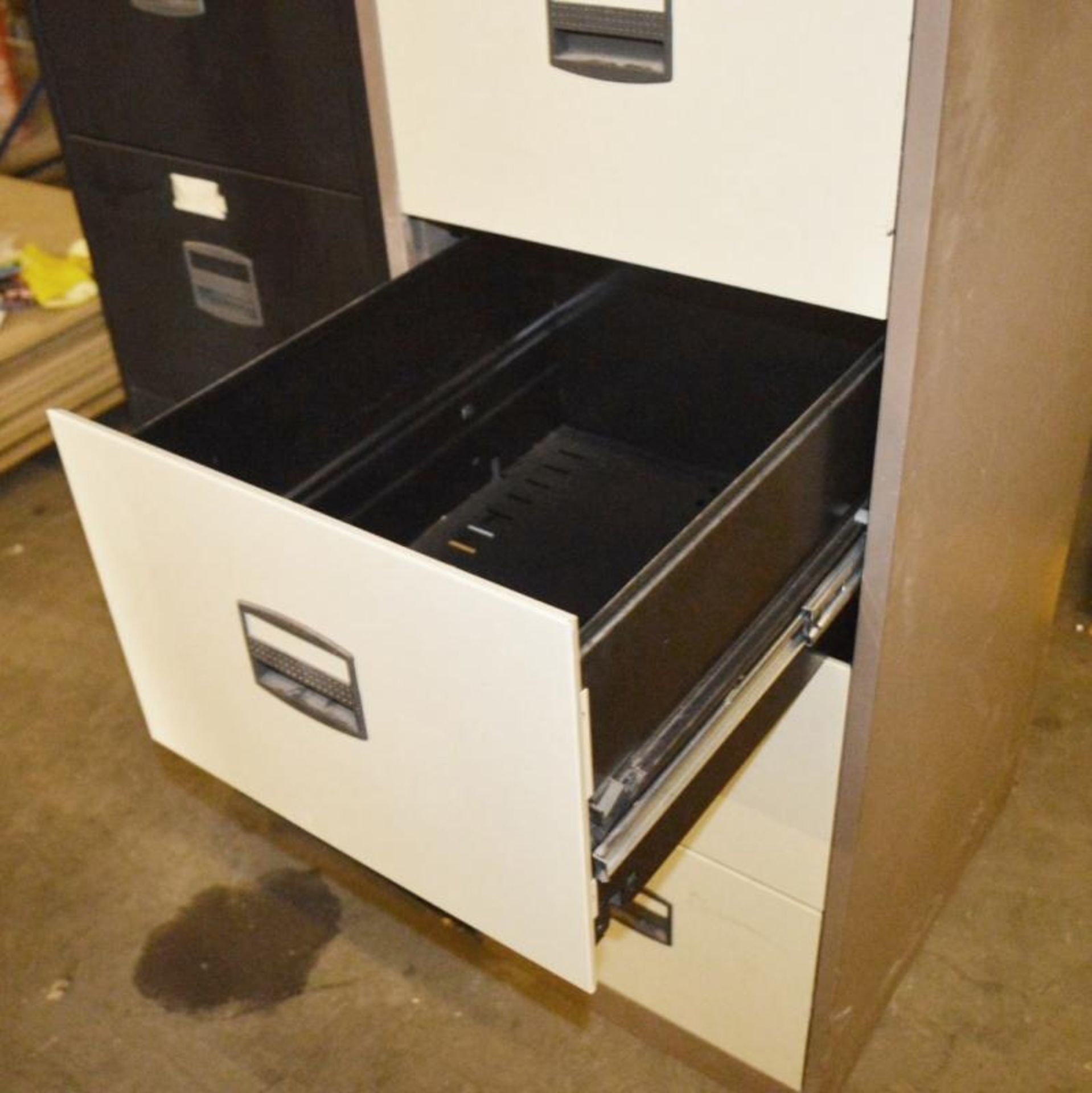 2 x Metal Filing Cabinets - Dimensions: H132 x W47 x D63cm - Used, Open, No Keys - Low Start, No Res - Image 3 of 5