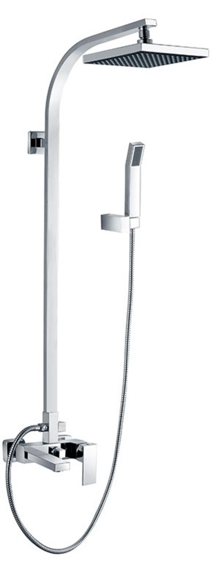 1 x Wall Mounted Shower Rail With Handset In Chrome - Brand New & Boxed - Ref: GAT1-8/AF6028-7 - CL4