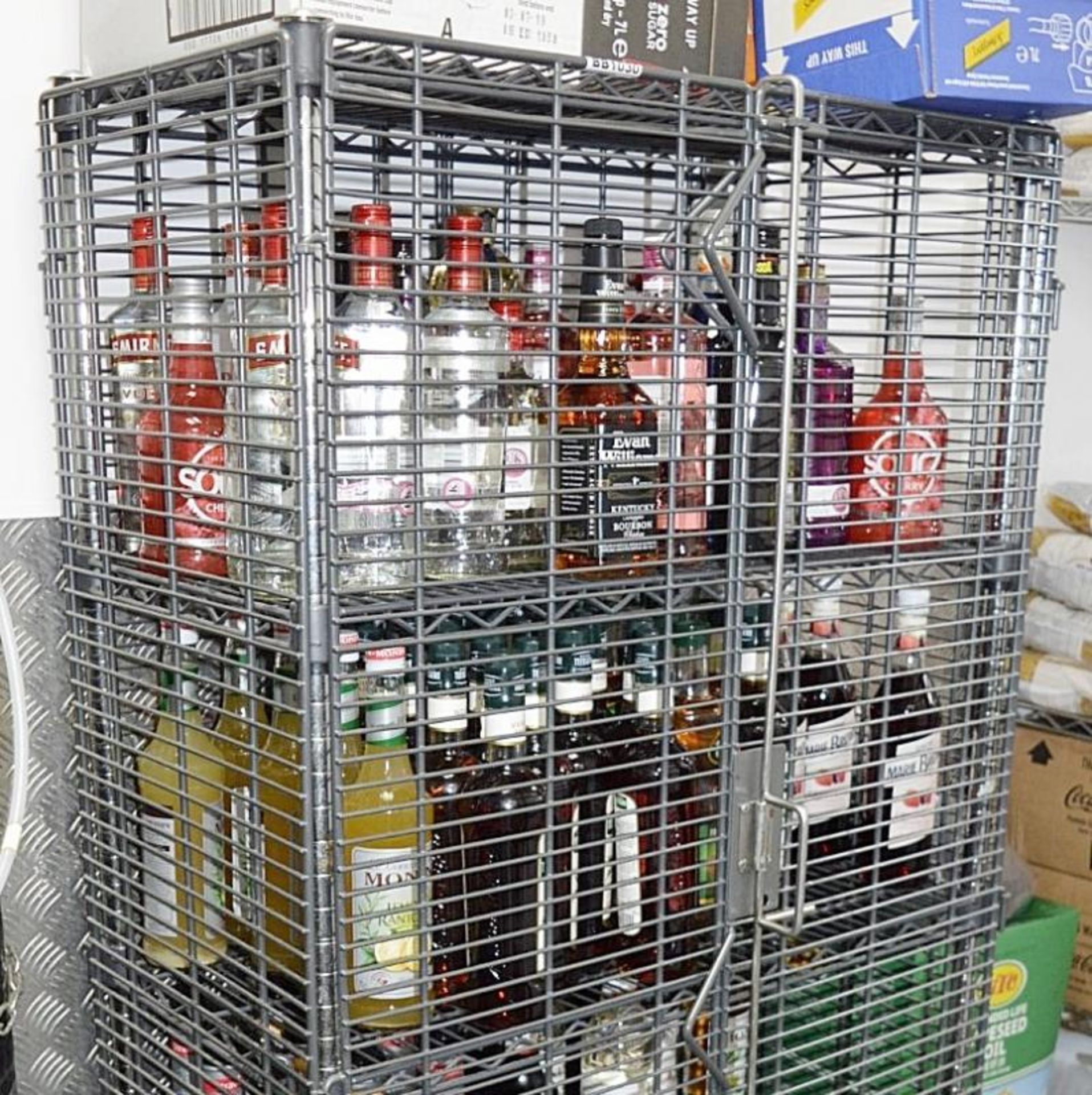 1 x Wines / Spirits Lockable Security Cage - H160 x W80 x D40 cms - Ref BB1030 - CL366 - Image 2 of 3