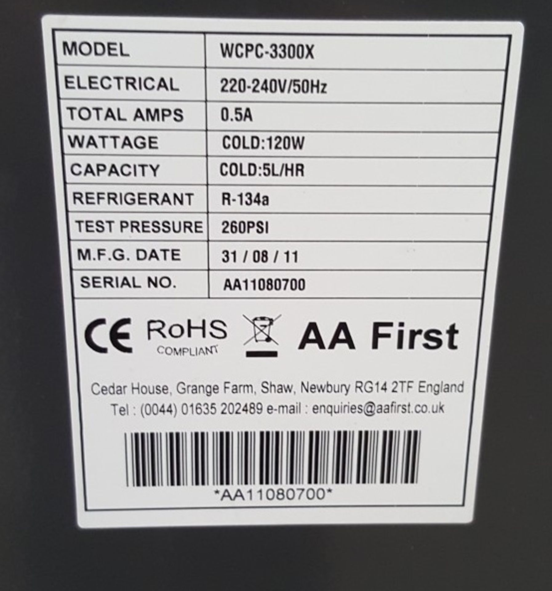 1 x AA FIRST AA3300X FLOOR STANDING MAINS FED WATER COOLER - CL011 - CBU4 - LOCATION ALTRINCHAM WA14 - Image 7 of 7