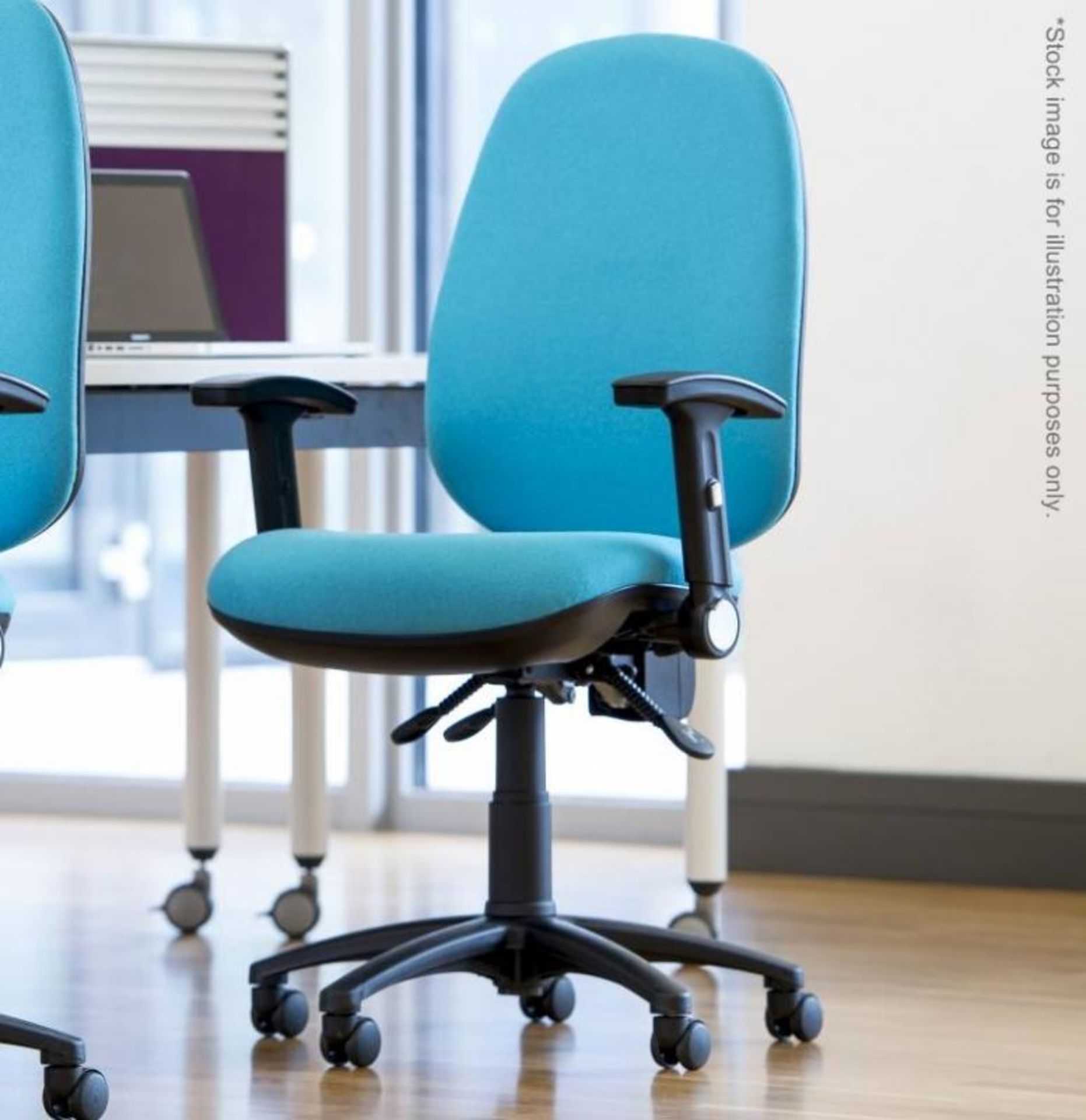 4 x OCEE Design ‘TICK’ Premium High Back Office Chairs In Turquoise With Adjustable Height And Synch