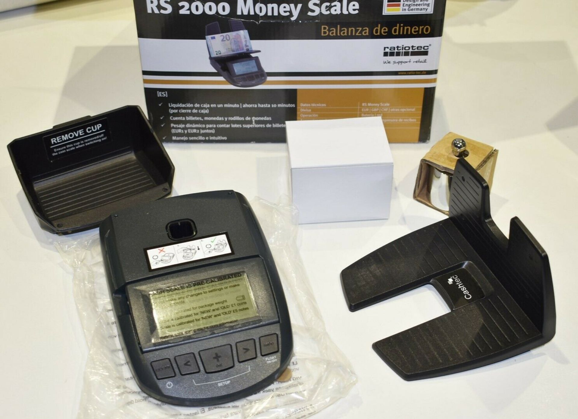 1 x RS2000 Money Counting Scale - Counts GBP, EUR, CHF - Battery or Mains Operated. - CL011 -