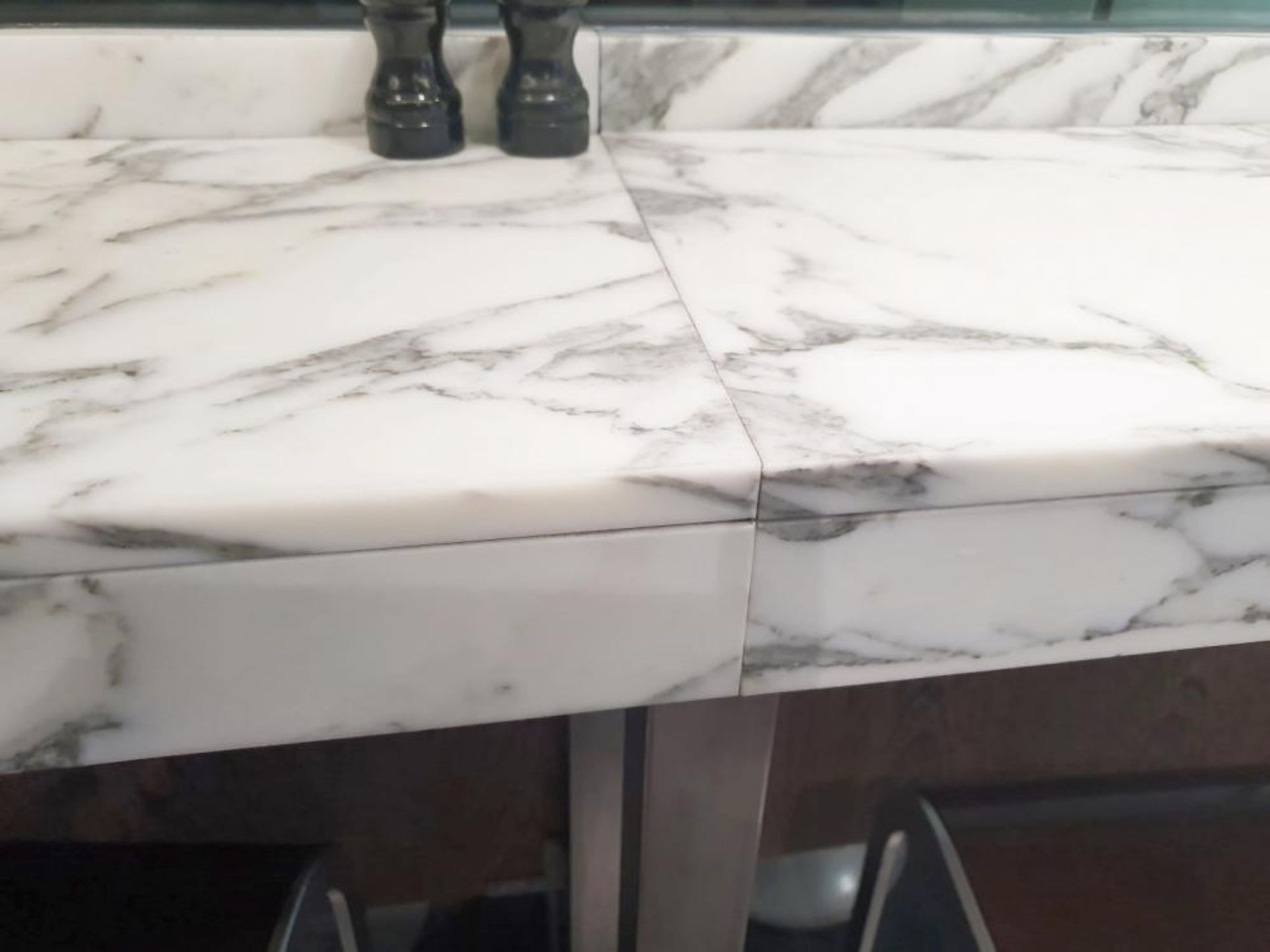 1 x White Marble/Granite Breakfast / Coffee Bar - Two Piece - From A Milan-style City Centre Cafe - Image 4 of 4