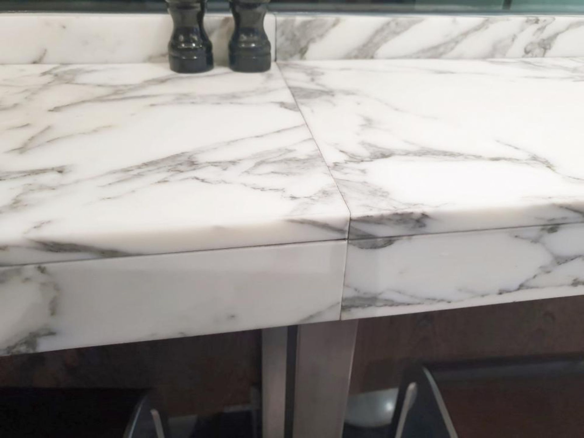 1 x White Marble/Granite Breakfast / Coffee Bar - Two Piece - From A Milan-style City Centre Cafe - Bild 4 aus 4