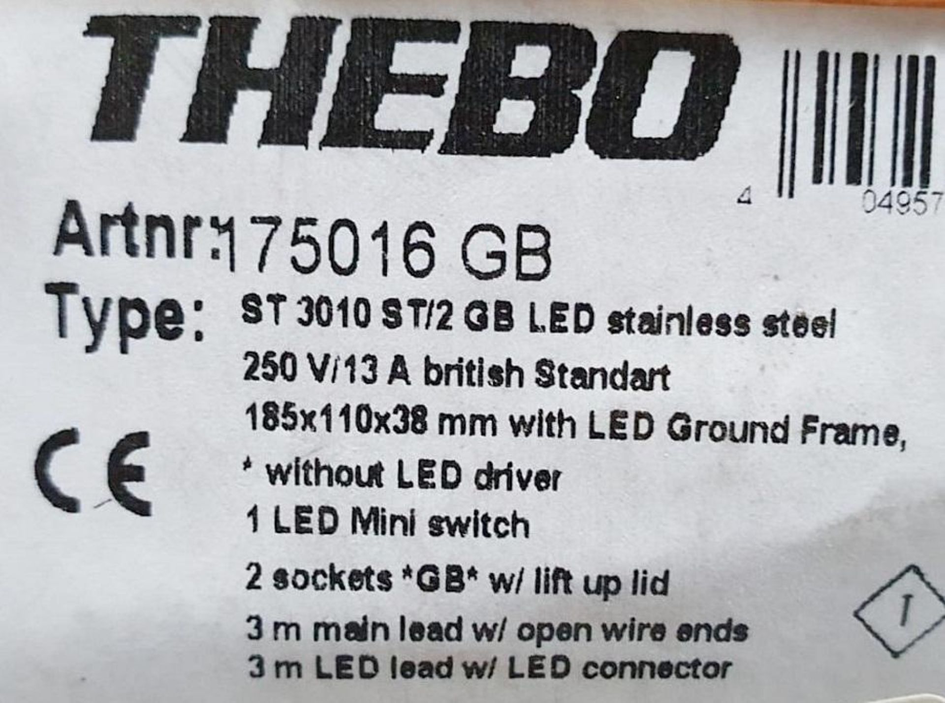 2 x Thebo ST 3010 ST / 2 LED Units In Stainless Steel - Unused Boxed Stock - Low Start, No Reserve - Bild 2 aus 4