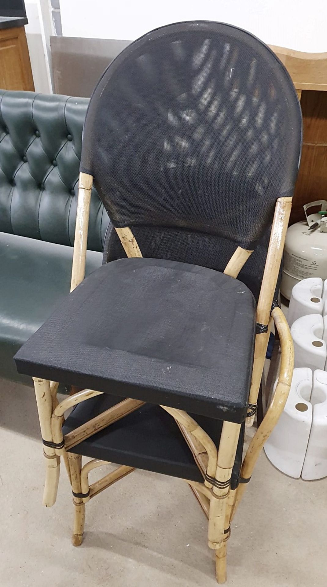 5 x Bamboo Studio Chairs With Black Seat and Back Rest - Dimensions: H44/88 x W54 x D39 cms - Image 4 of 5