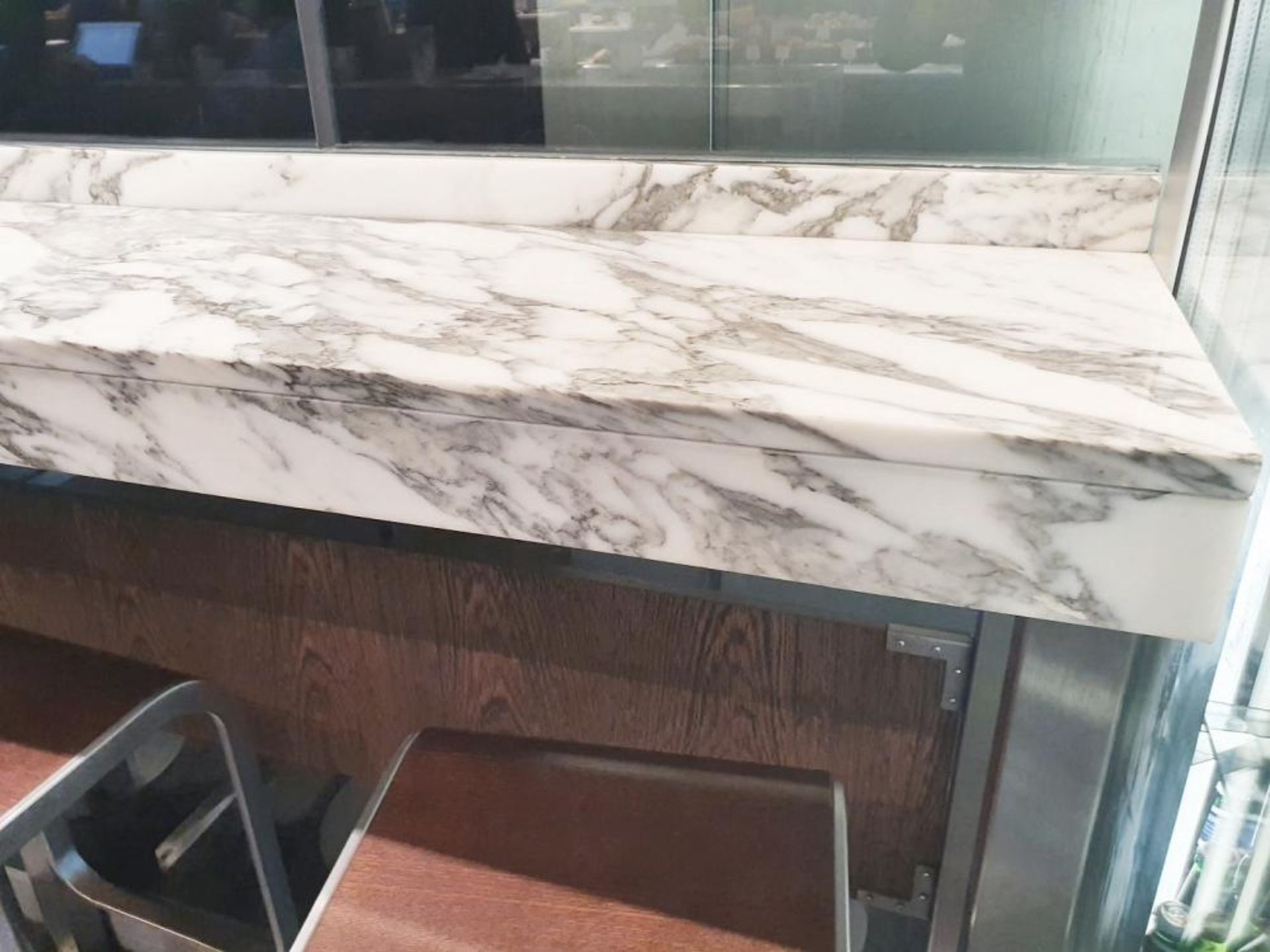 1 x White Marble/Granite Breakfast / Coffee Bar - Two Piece - From A Milan-style City Centre Cafe - Bild 3 aus 5