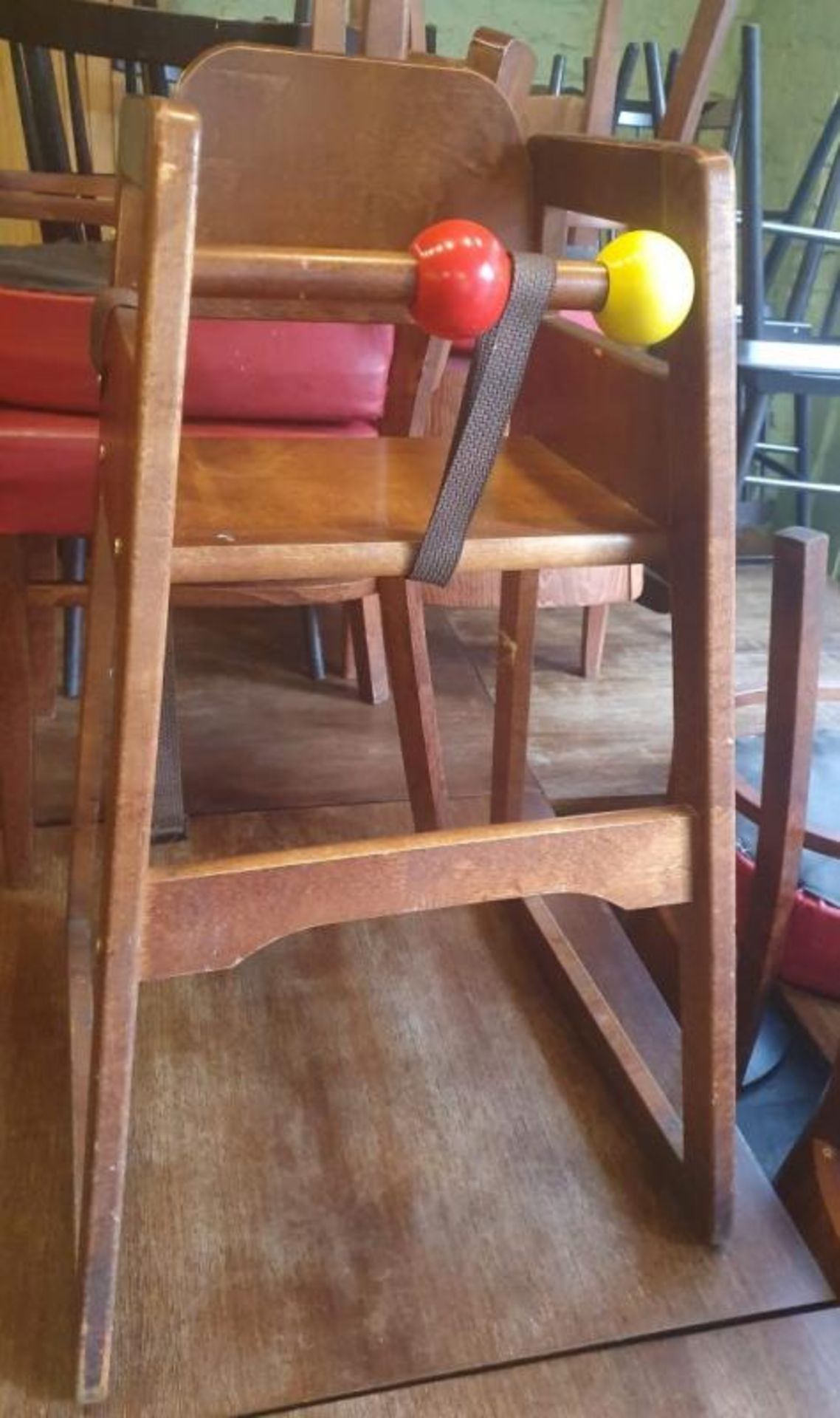A Pair Of Wooden Commercial High Chairs - Recently Taken From A Contemporary Caribbean Restaurant &