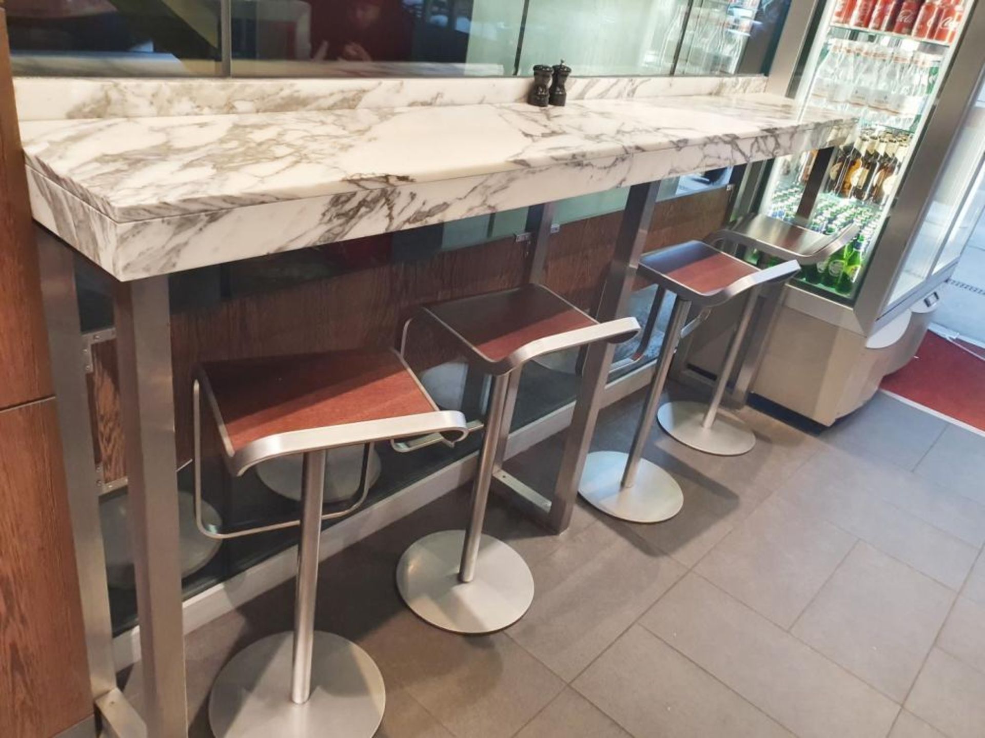 1 x White Marble/Granite Breakfast / Coffee Bar - Two Piece - From A Milan-style City Centre Cafe