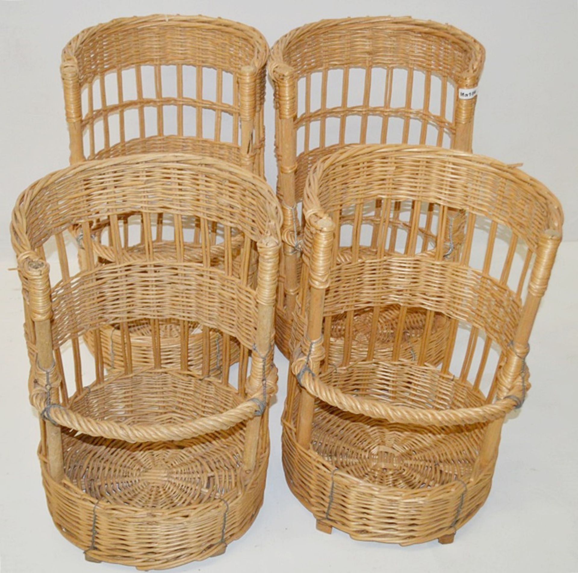 5 x Traditional French Bread Bagette Wicker Baskets - Dimensions: Diameter 45cm / Height 63cm -