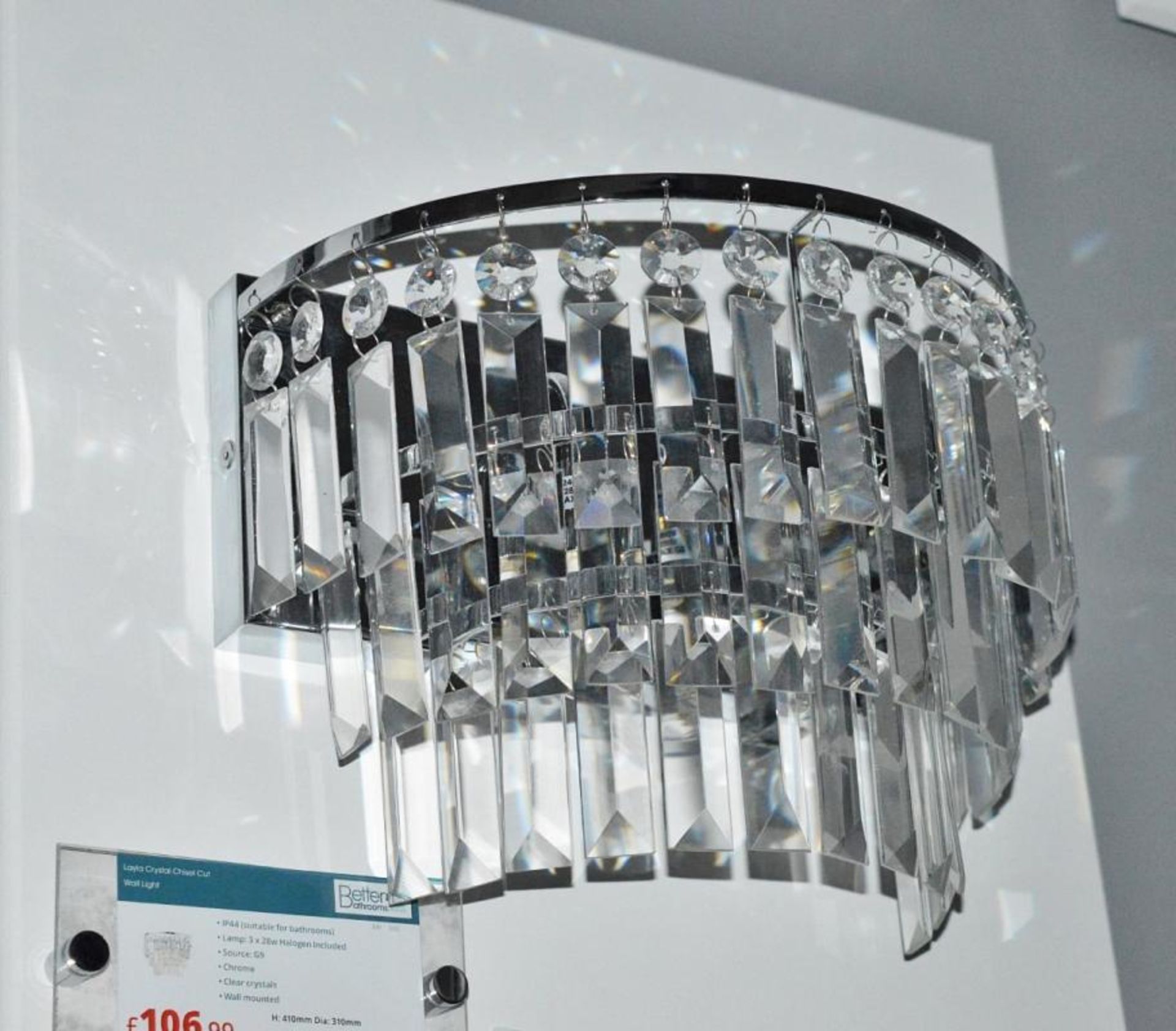 Layla Crystal Chiesal Wall Chandelier - Ex Display Stock - CL298 - Ref: J1159 - Location: Altrincham - Image 4 of 8
