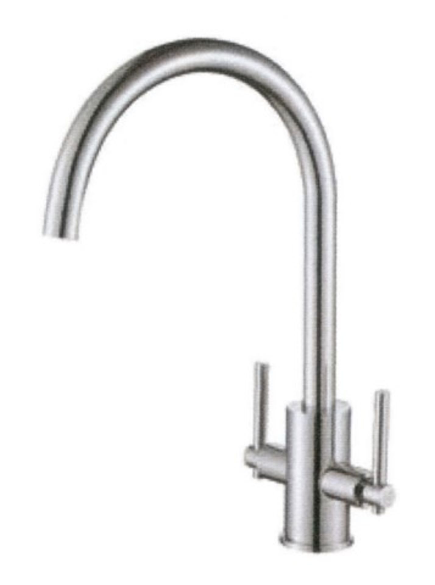 1 x High Quality Kitchen Sink Mixer Tap - Brass Construction Finished In Chrome - Brand New & Boxed