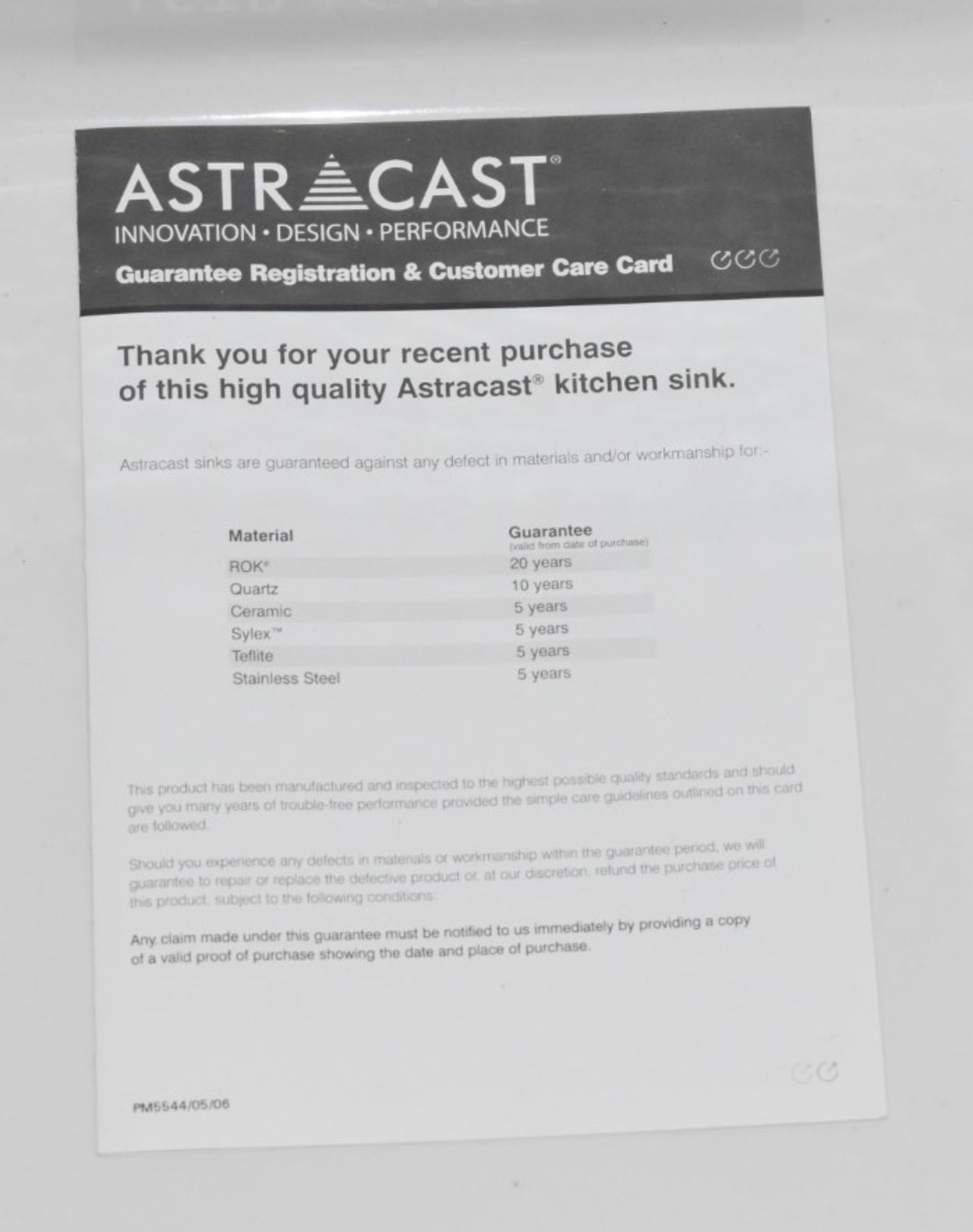 1 x Astracast Sudbury 1.0 White Ceramic Kitchen Sink With Chrome Waste Kit - New Boxed Stock - H20 x - Image 5 of 7