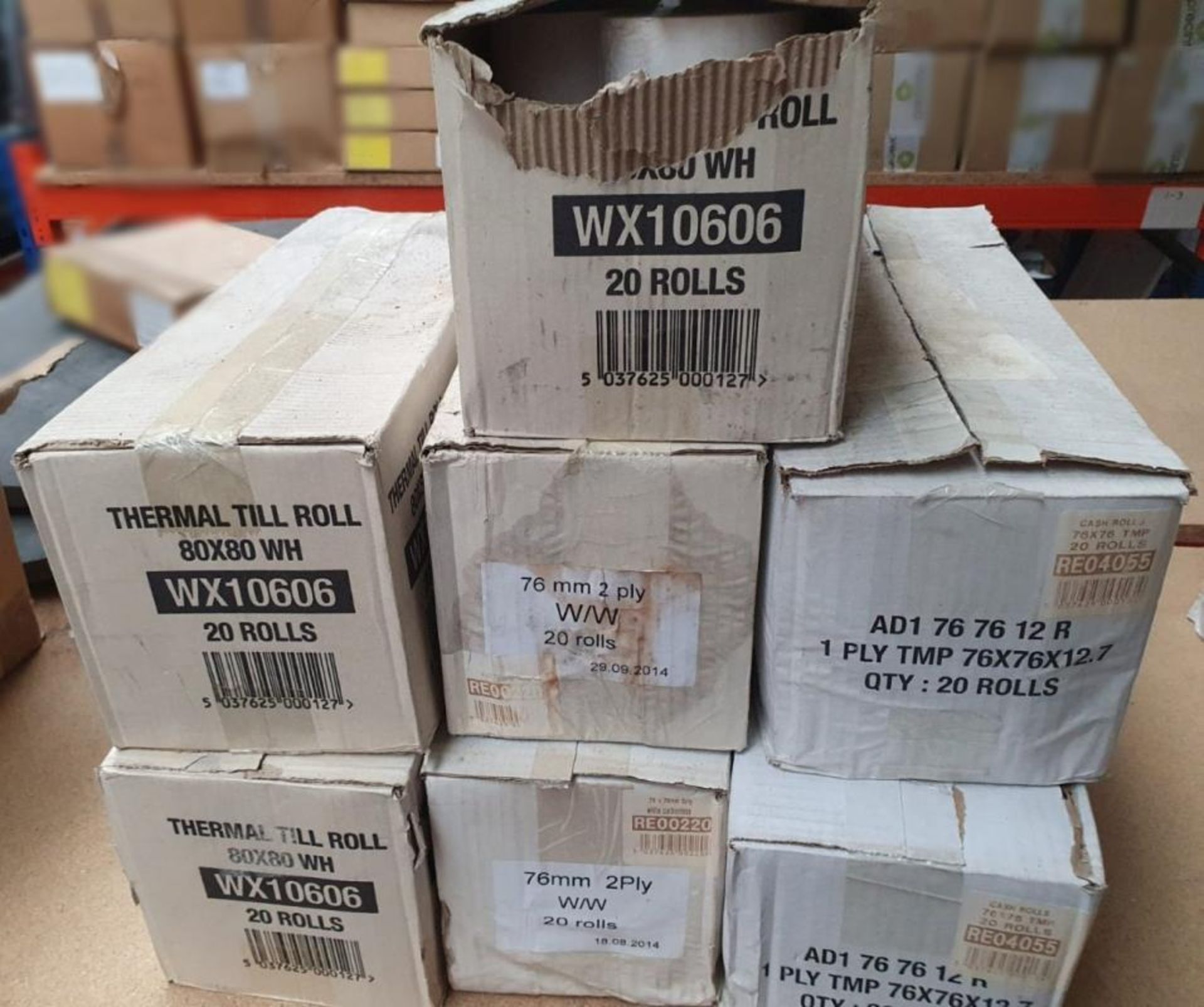 7 x Assorted Boxes Of Thermal Till Rolls - Approx 135 x Rolls In Total - Unused Boxed Stock - Low St