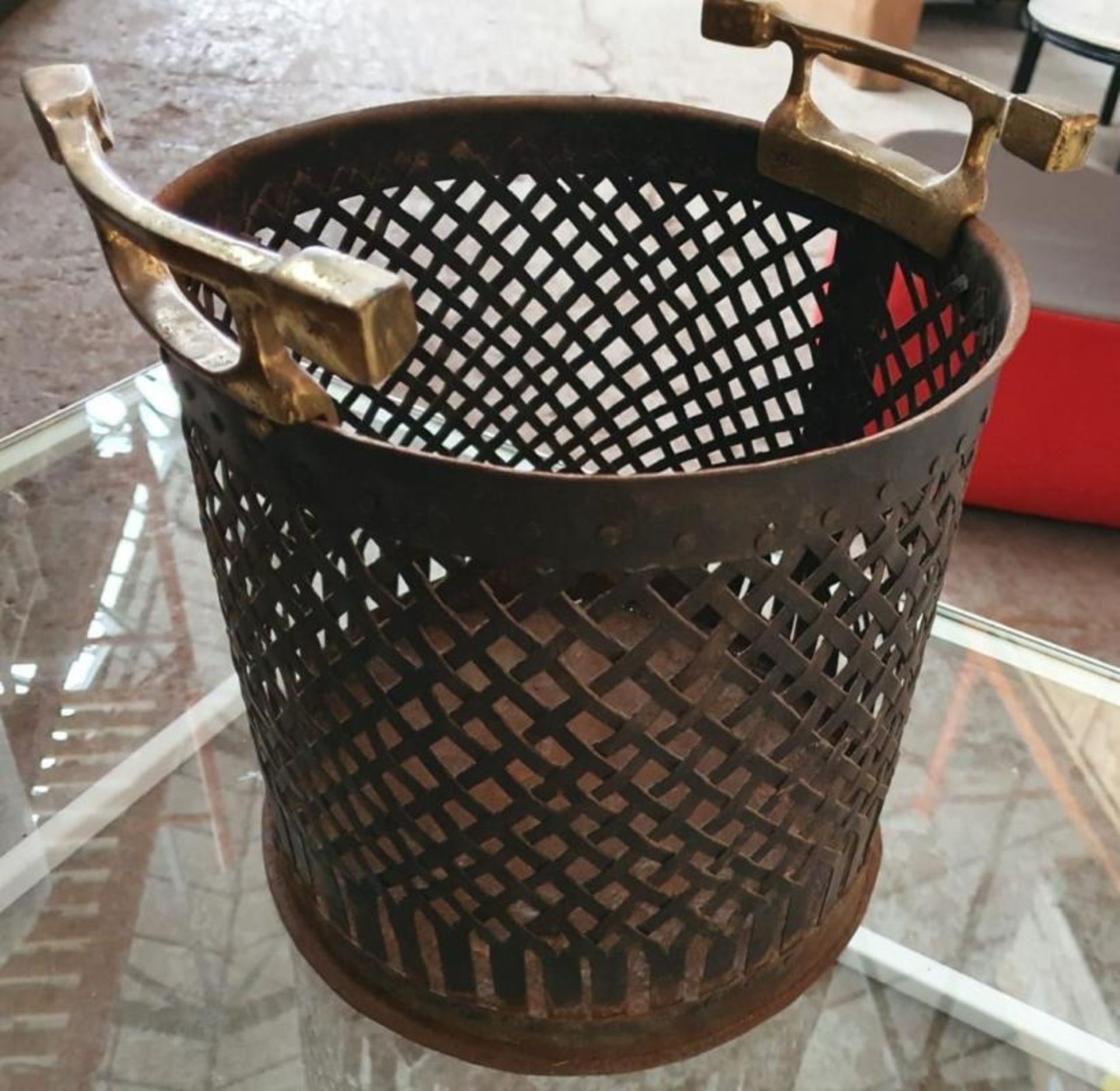 1 x Coal Basket Featuring Metal Latticework - Recently Taken From A London City Centre Restaurant -