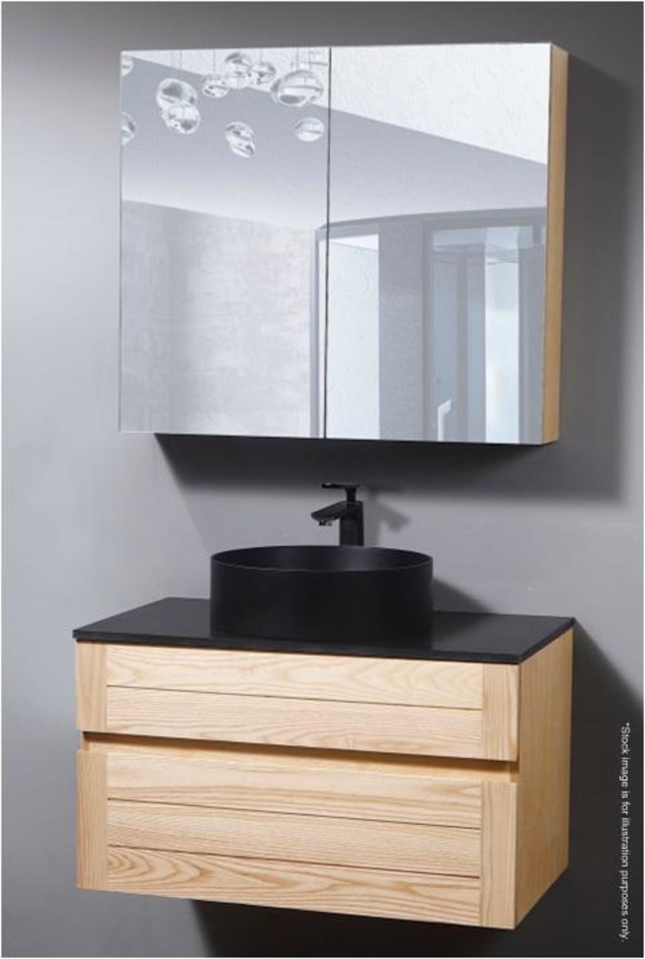 1 x Quartz Stone Topped Wall Hung Bathroom Vanity Unit With A Stone Resin Basin Featuring Soft Close