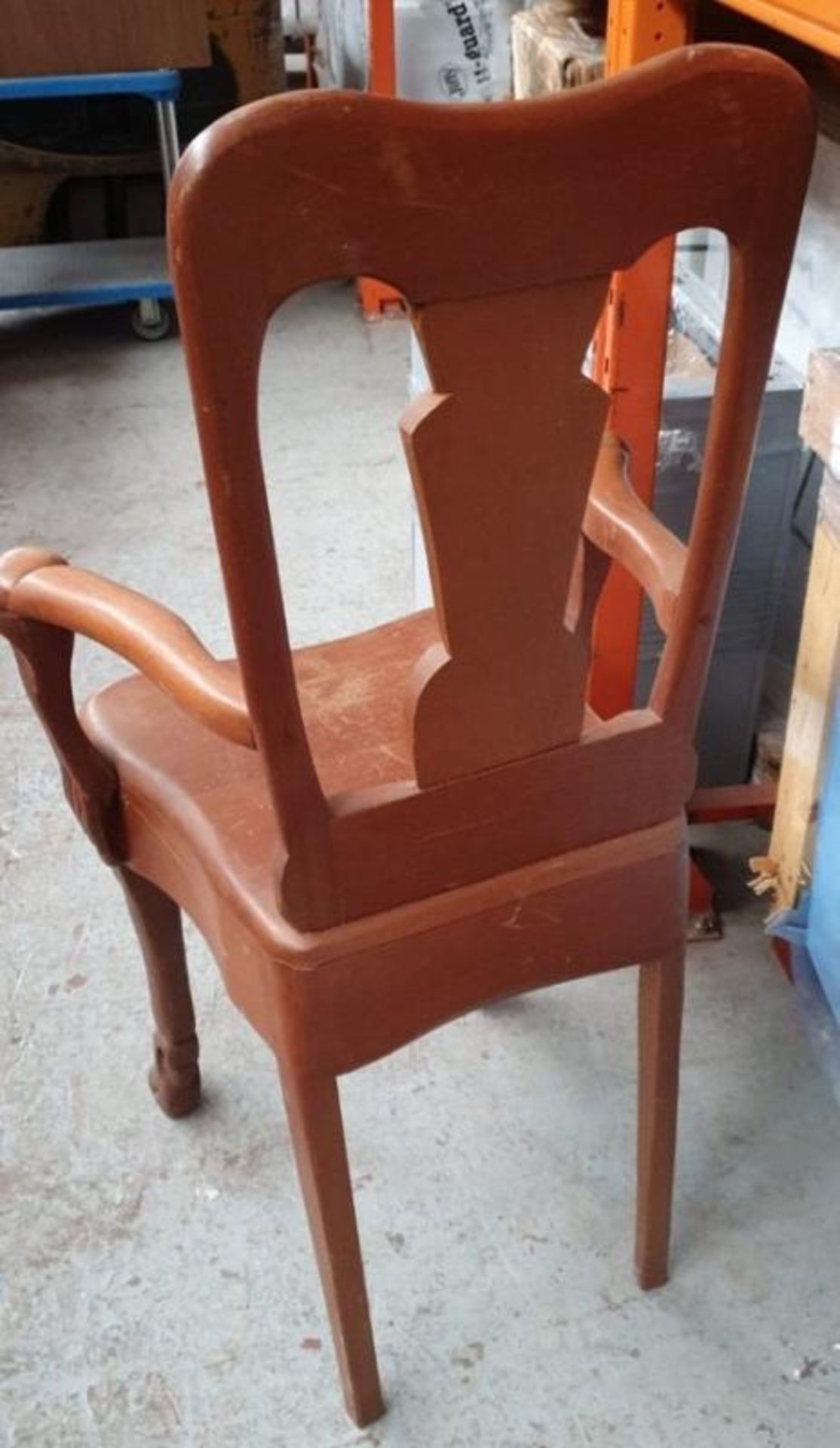 1 x Vintage Bespoke Carved Solid Wood Chair Featuring A Drawer In The Seat *Low Start, No Reserve* - Image 2 of 4