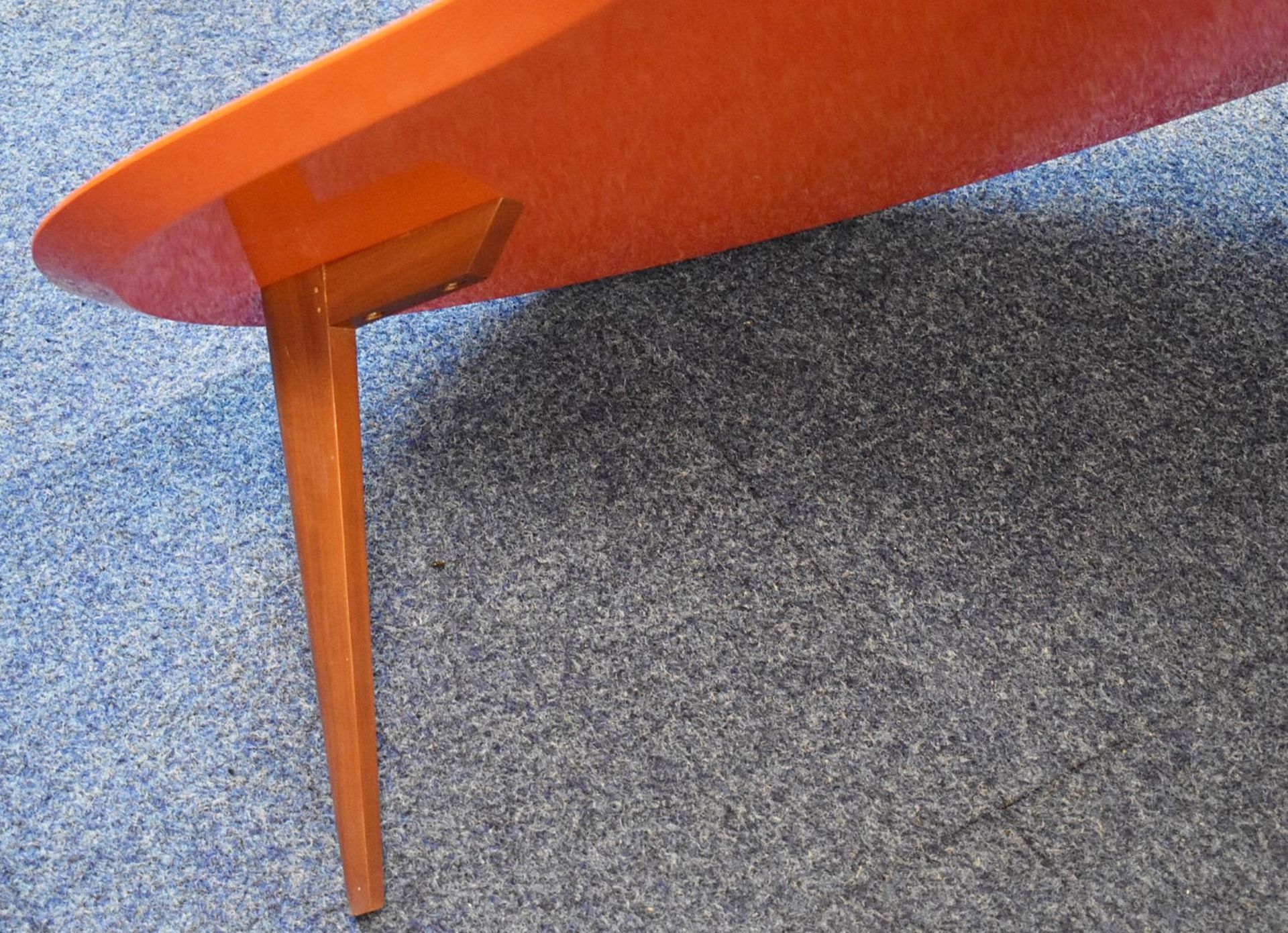 1 x Designer Jonathan Adler Kidney Table in Orange - Large Size - H37 x W130 x D98 cms - Ref FE249 - Image 4 of 6