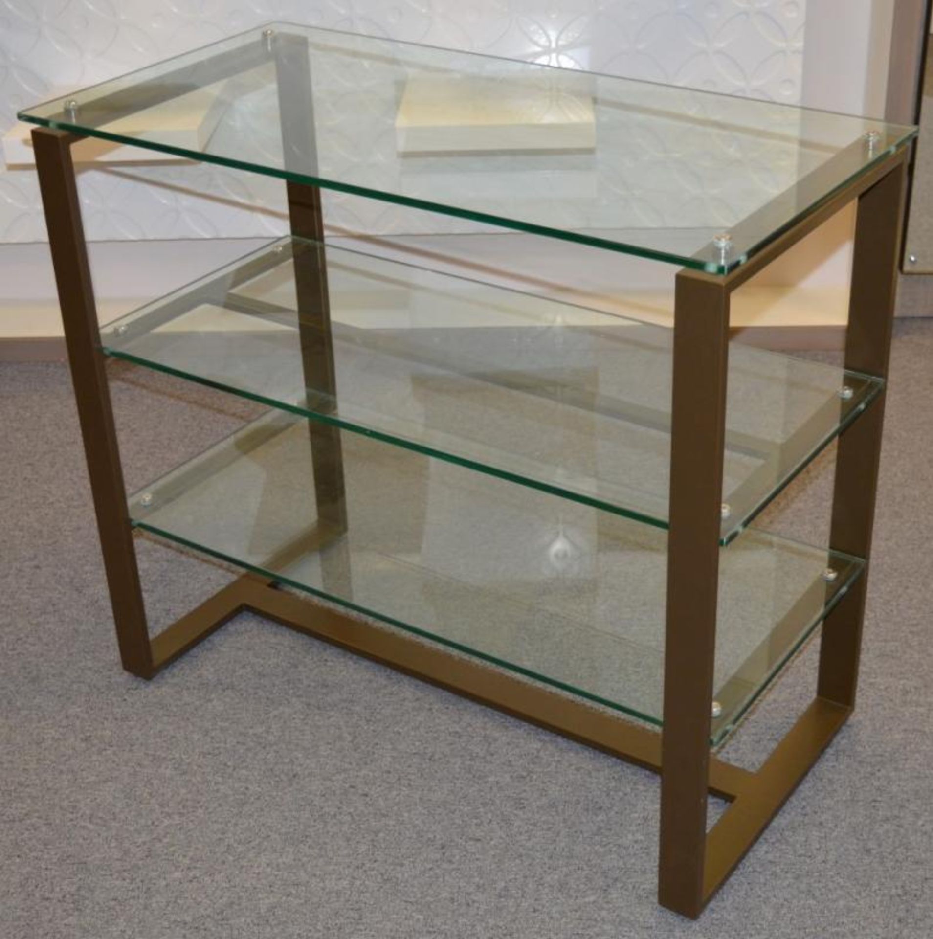 3 x Contemporary 4-Tier Tall Glass Retail Display Toughened Glass Shelving Units - Premium Quality